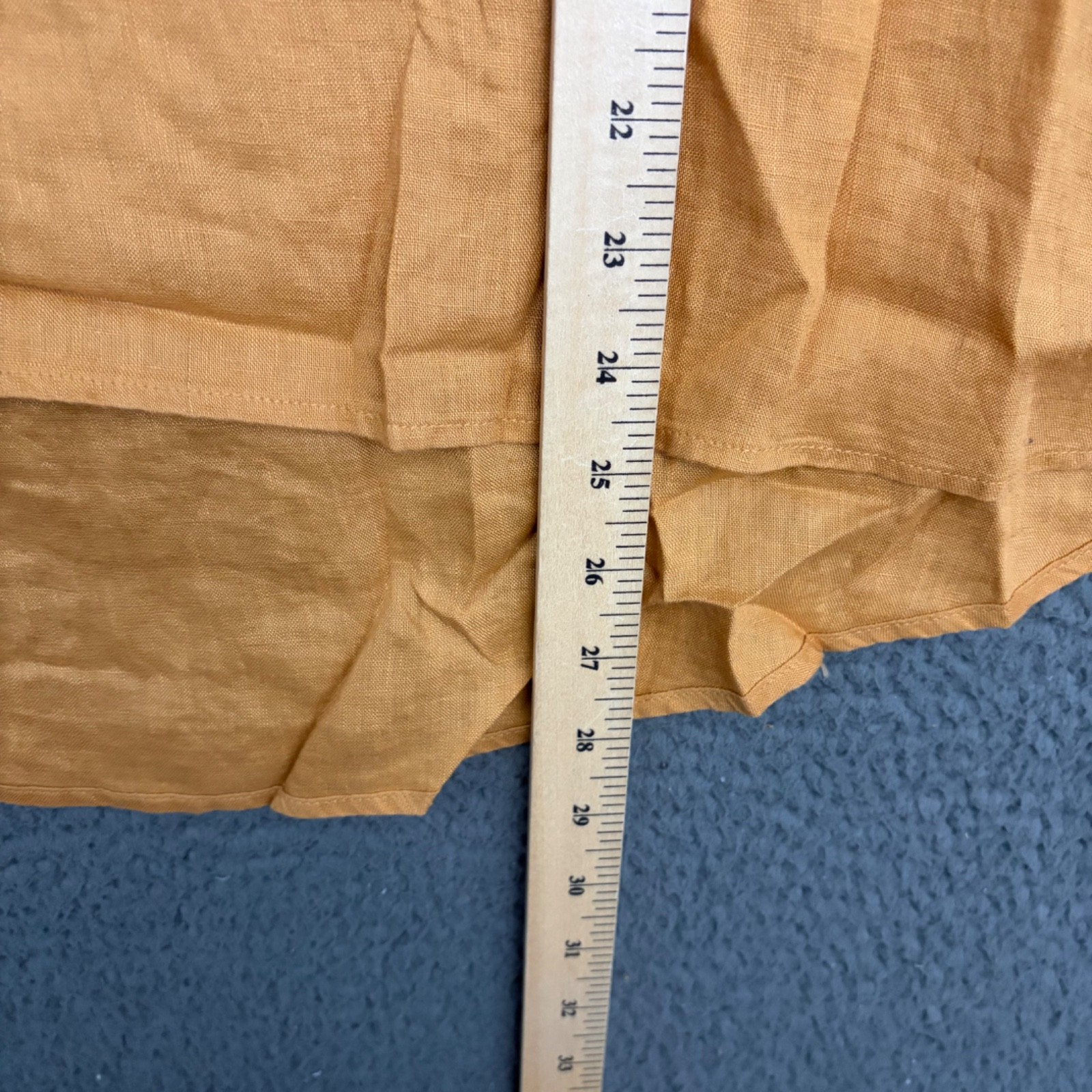 Tahari Blouse Top Womens 1X Yellow Orange 100% Linen Summer Beach Casual Mom