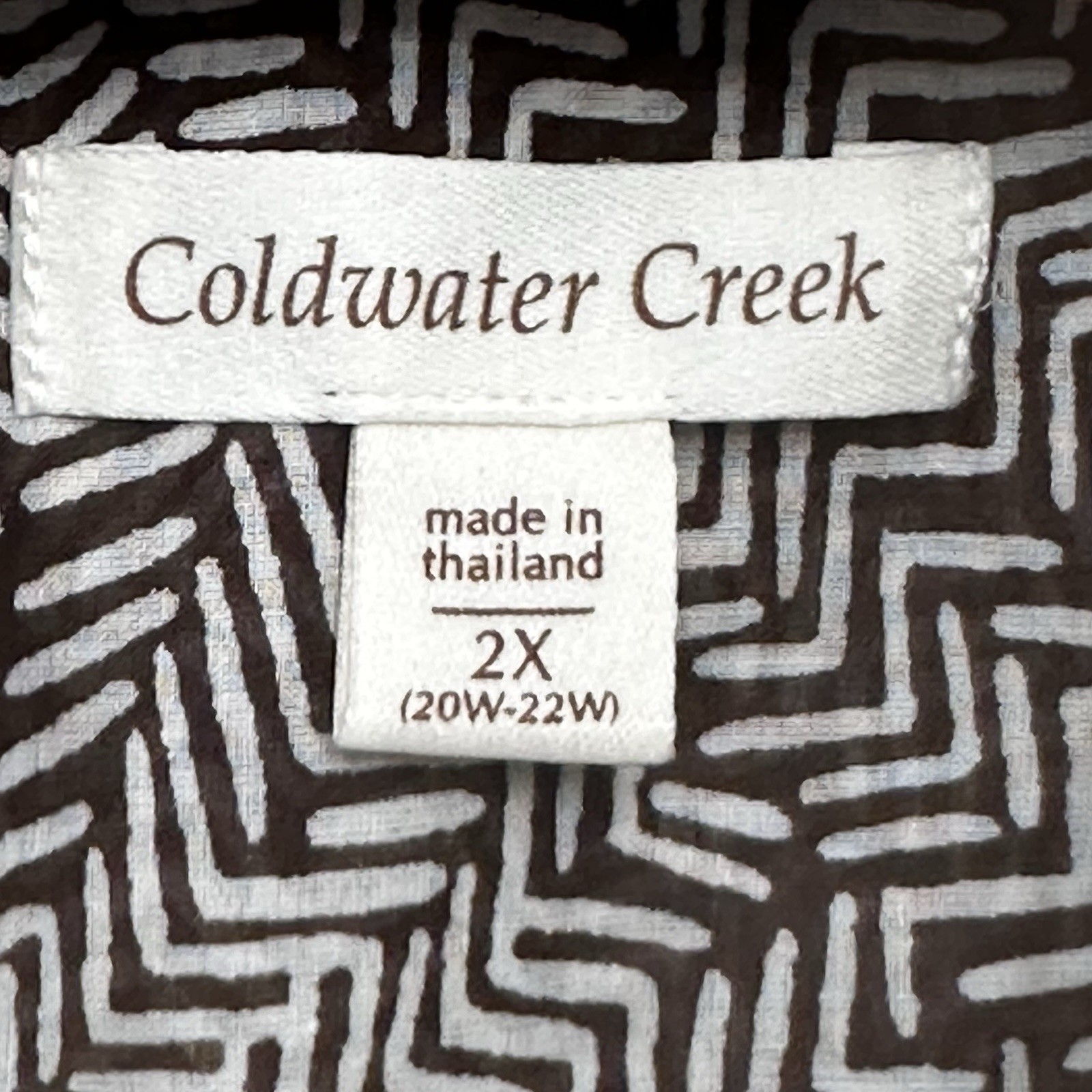 Coldwater Creek Blouse Womens Plus Size 2X Button Up Shirt Short Sleeve Cotton