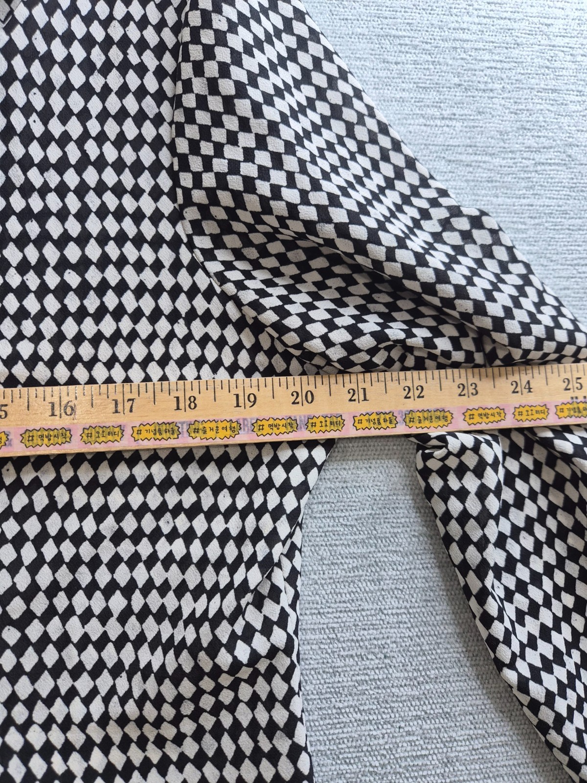 Vtg Rena Rowan Blouse Top Womens 14 Multi Grid Diamond Notch Lapel Button Front