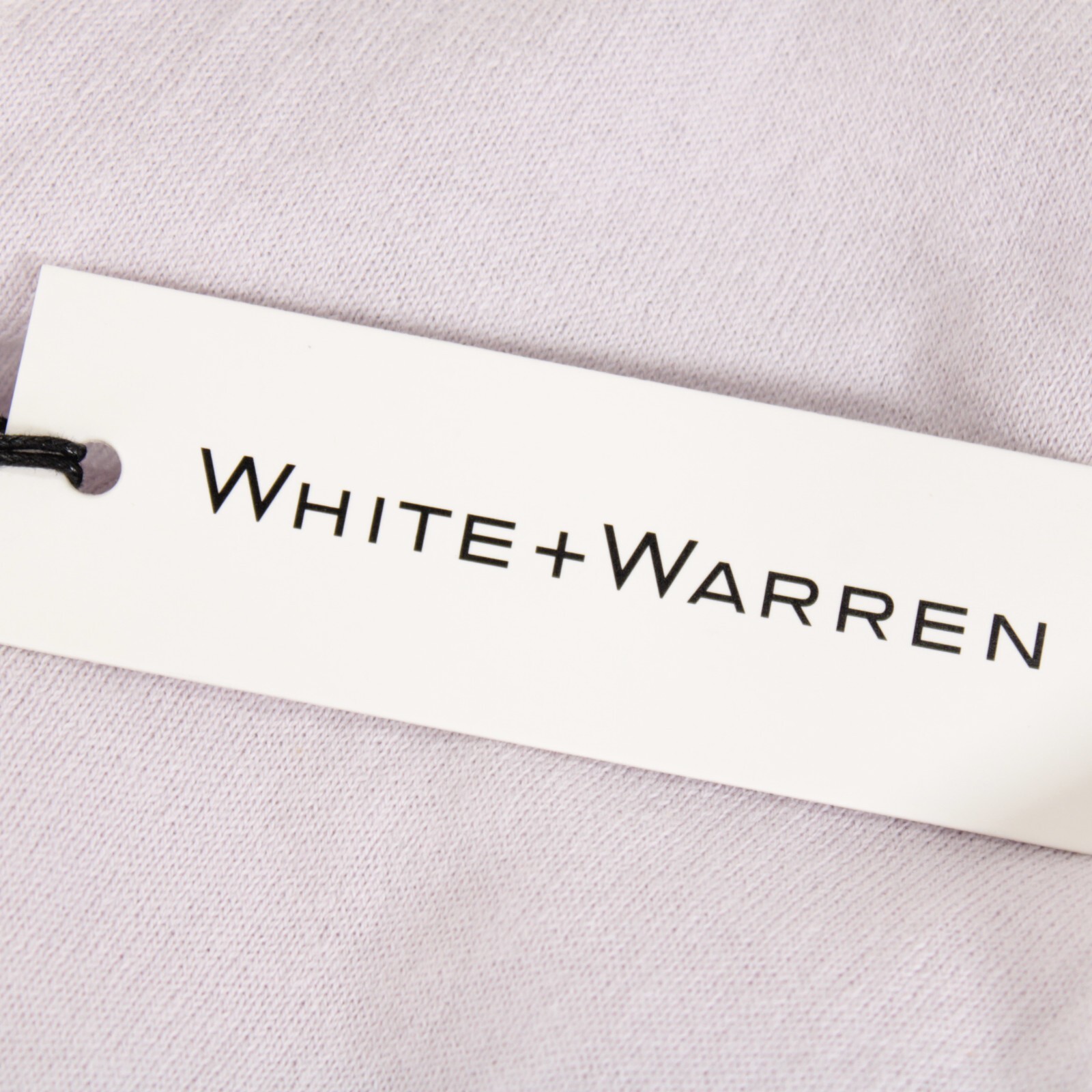 White + Warren NWT V-Neck Polo Top Size Large Pale Lilac Cotton/Cashmere Blend
