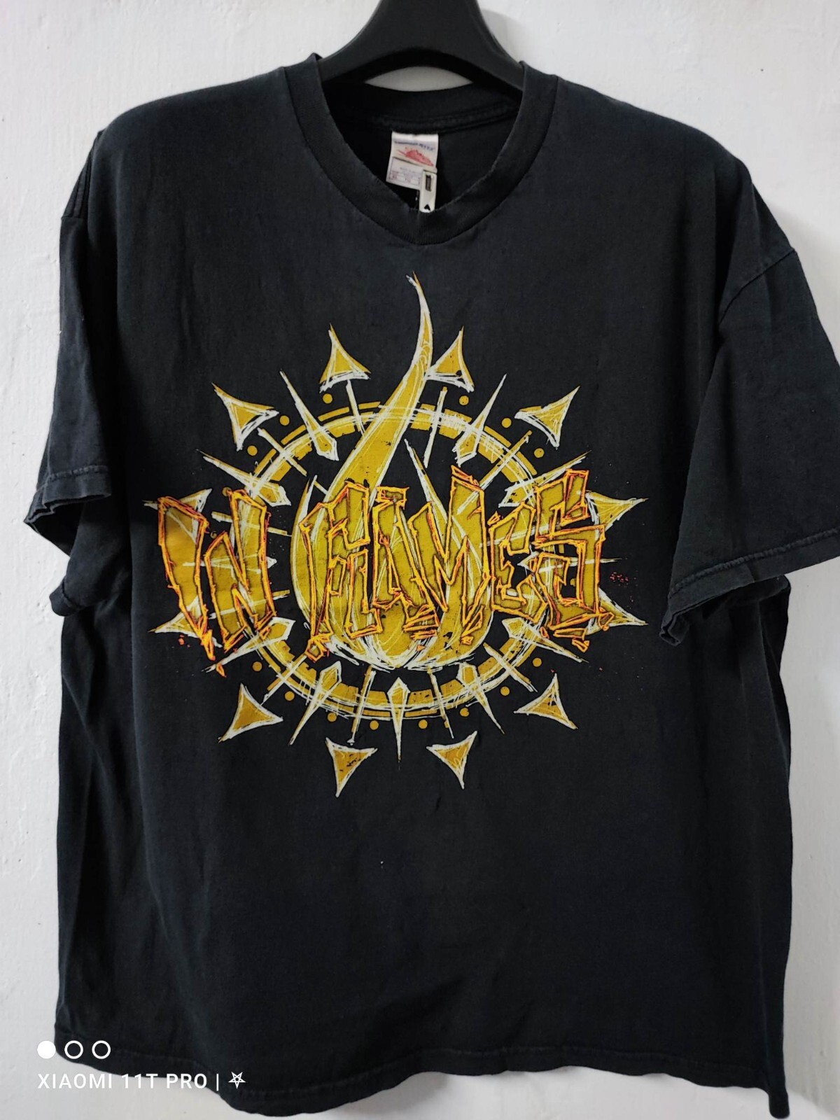 In flames Shirt Used Rare item Official Side XL.