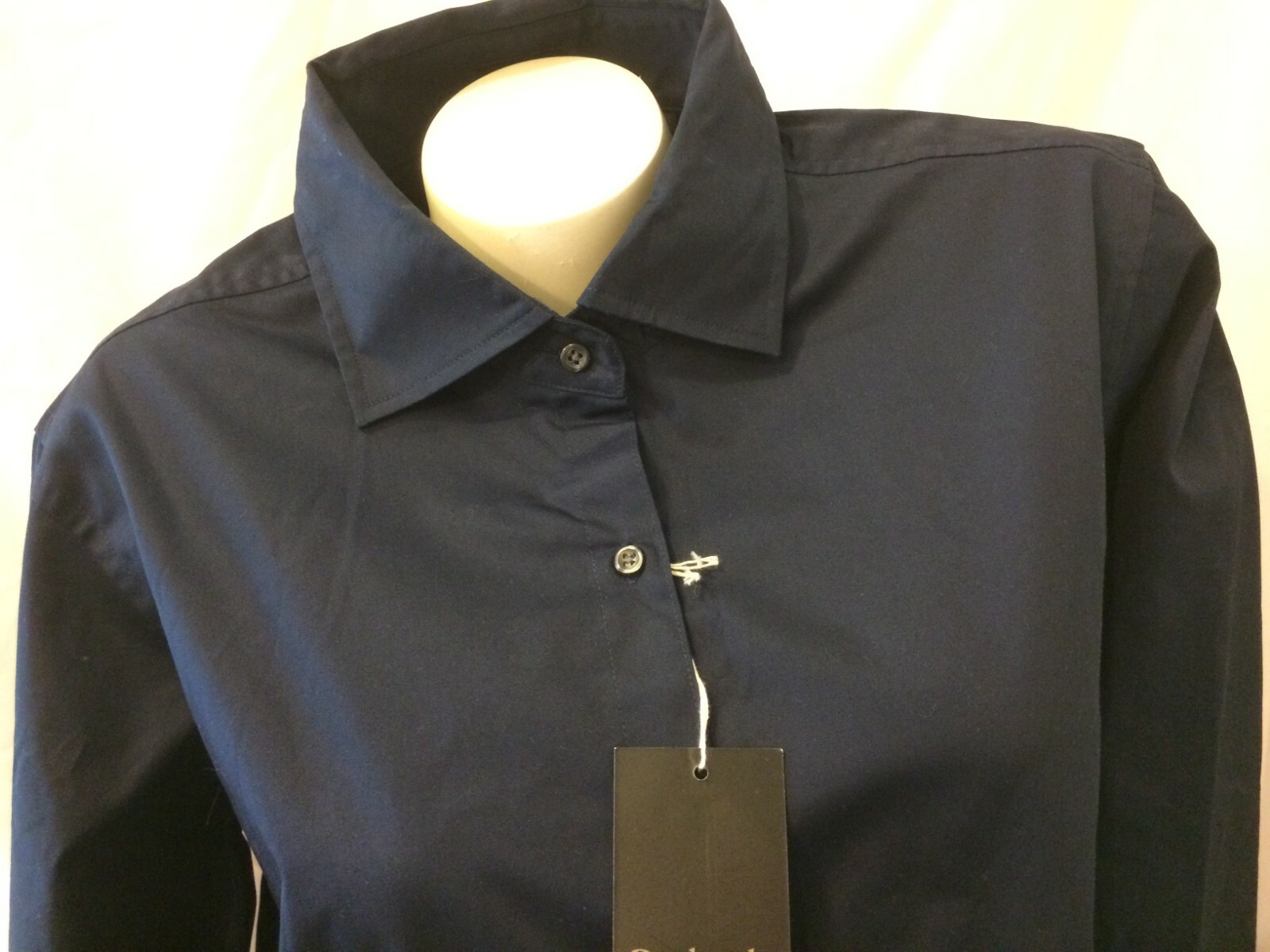 Dunbrooke Easy Care Basic Button Down Blue Long Sleeve Shirt Misses Size L NWT