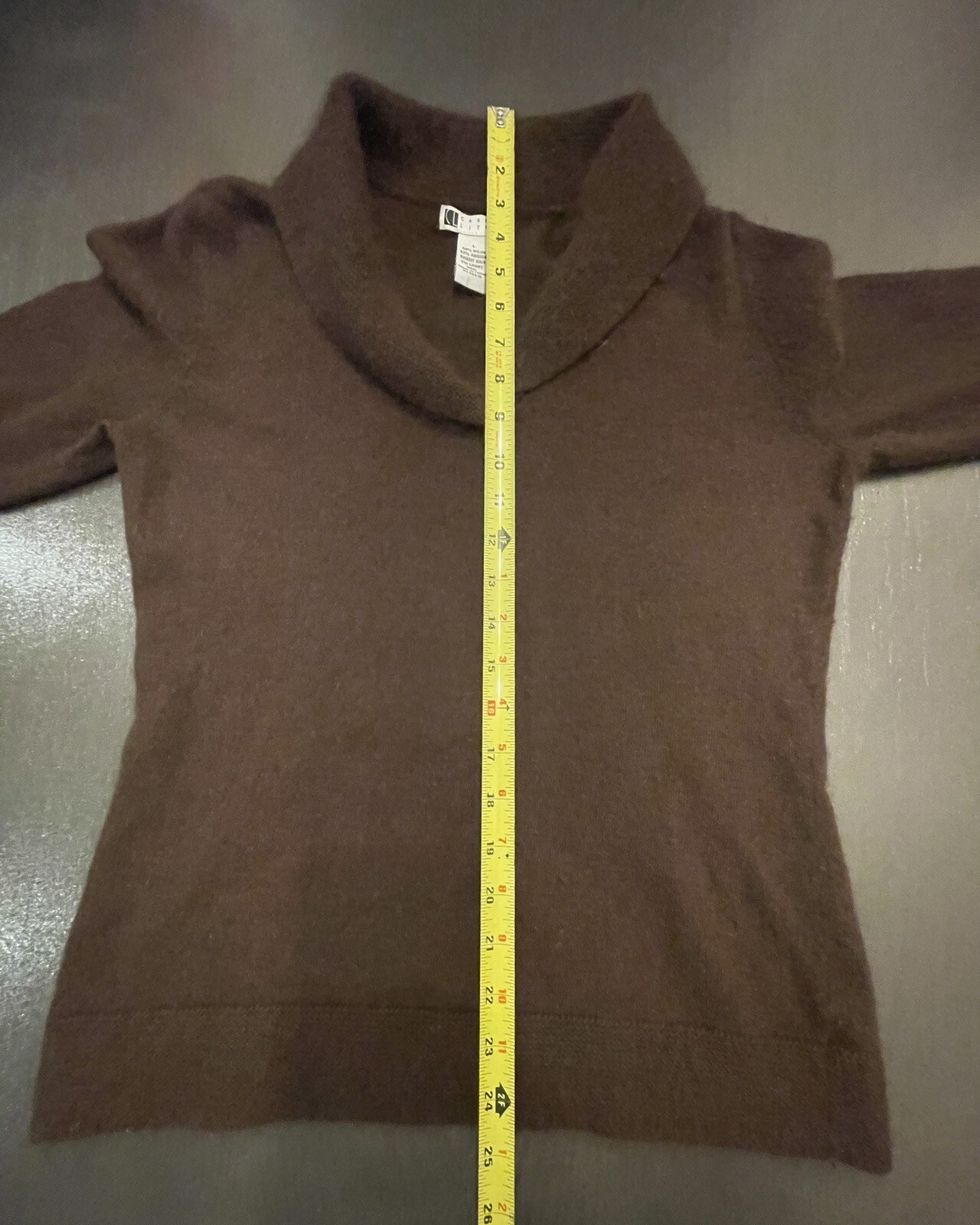 Carole Little Women’s Brown Lambs’ Wool Angora Rabbit Hair Blend Sweater sz L