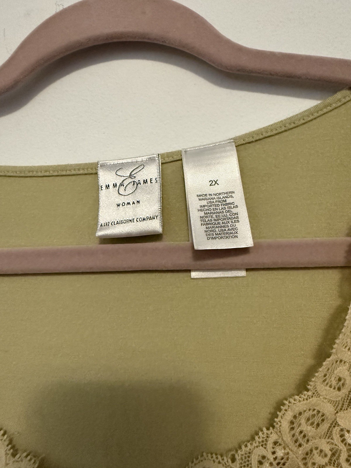 Emma James Women’s Tank Top Lace Detail Size 2x