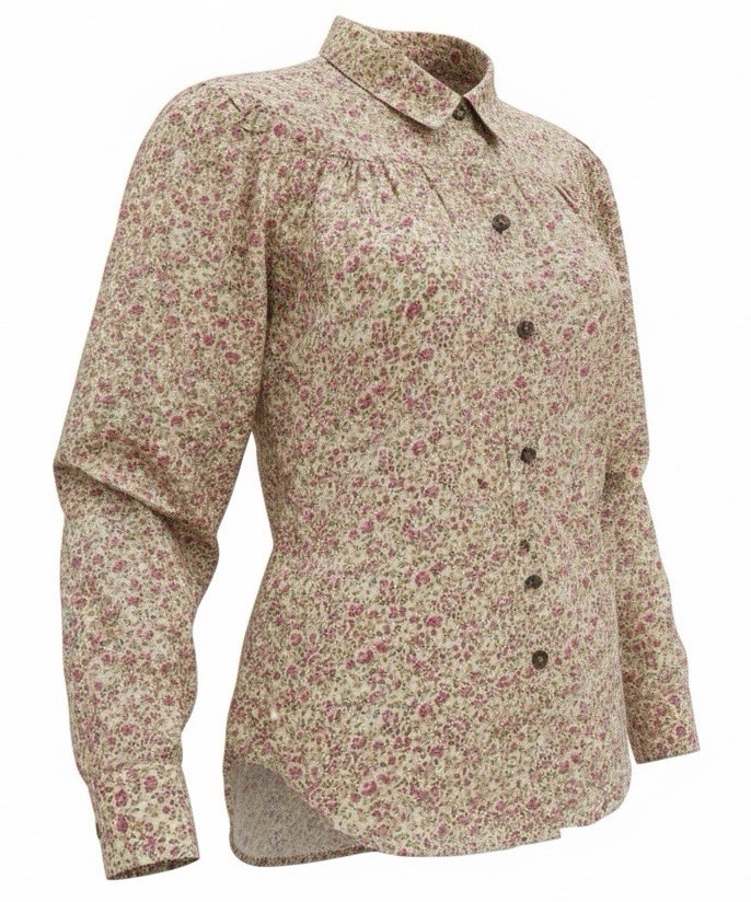 Lizsport Liz Claiborne sport blouse white blue Multi Color up womens ca M Floral