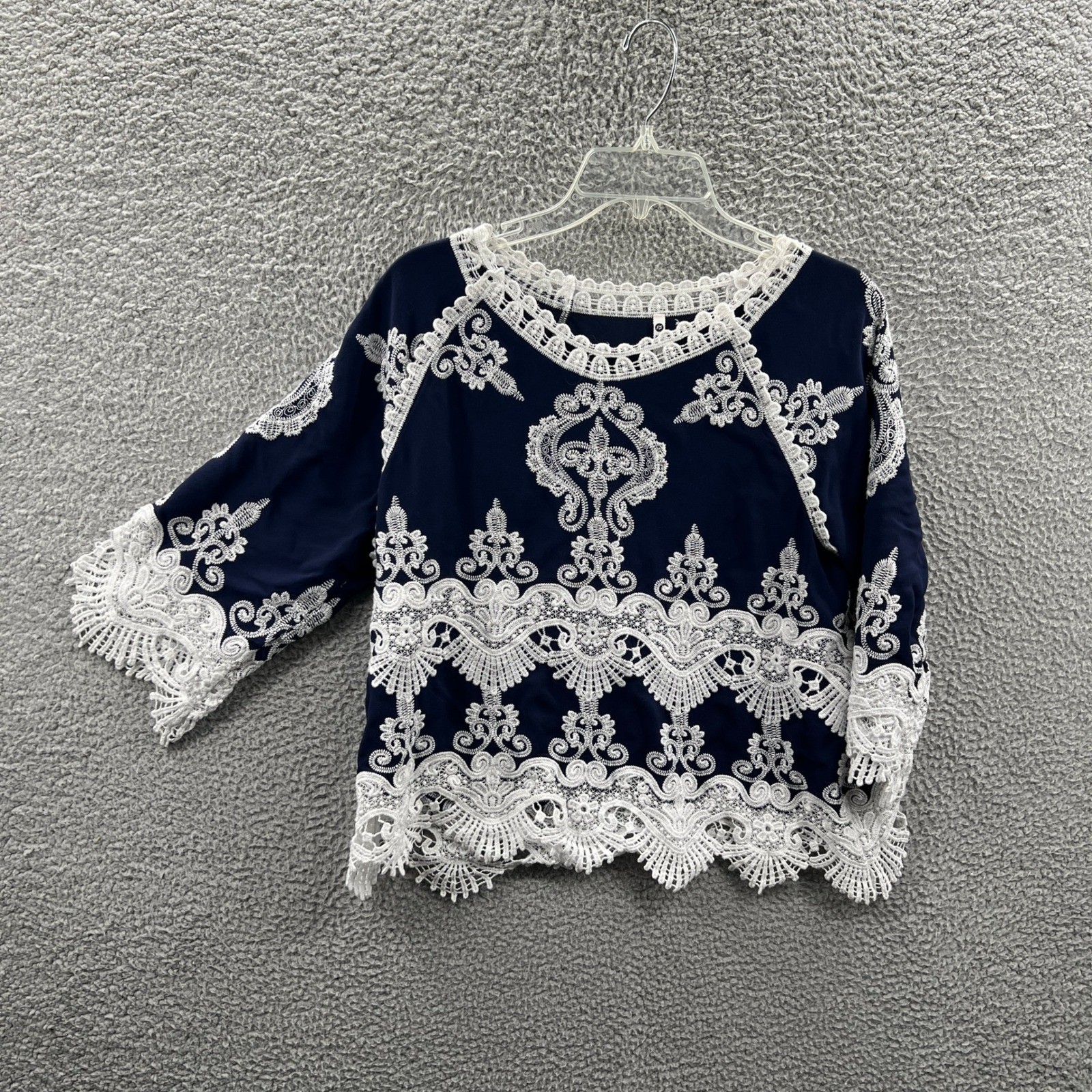 Womens Bohemian Peasant Blouse PS Festival Lace Embroidered Feminine Cottagecore