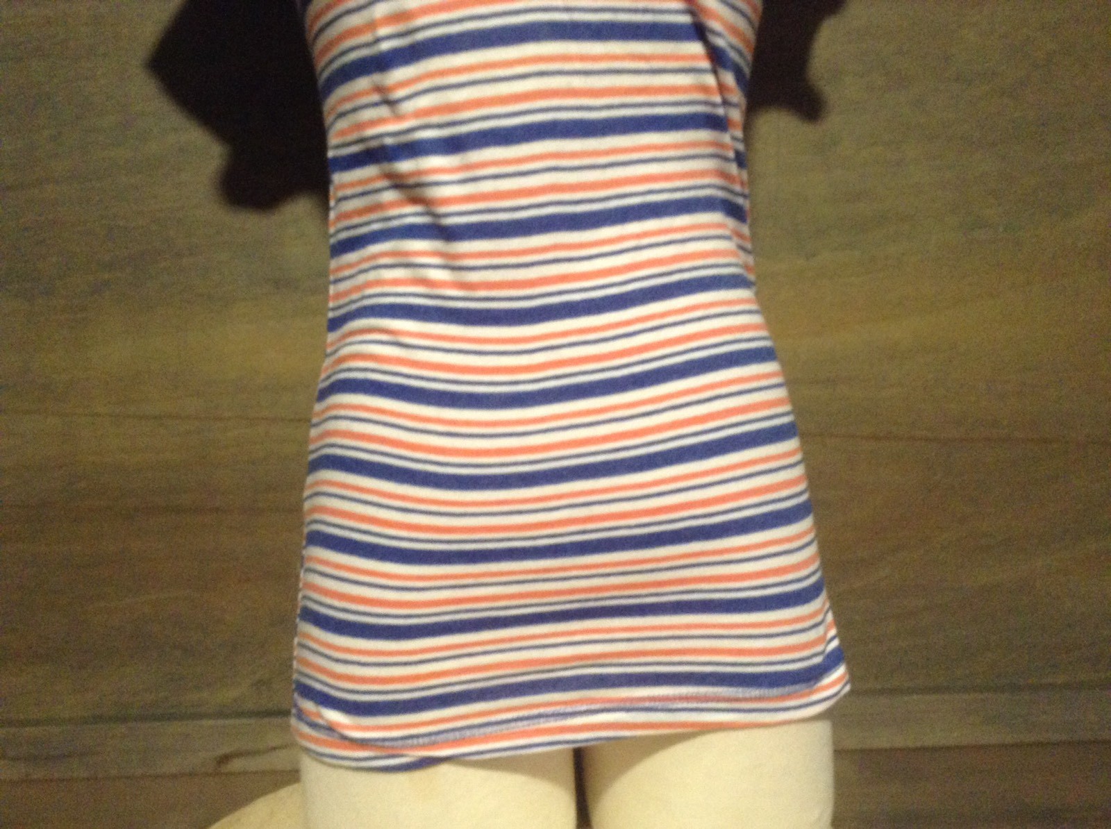 WOMEN’S HYPE STIPED V NECK TEE SHIRT TOP BLUE NEW NWT JUNIORS S, M, L, XL