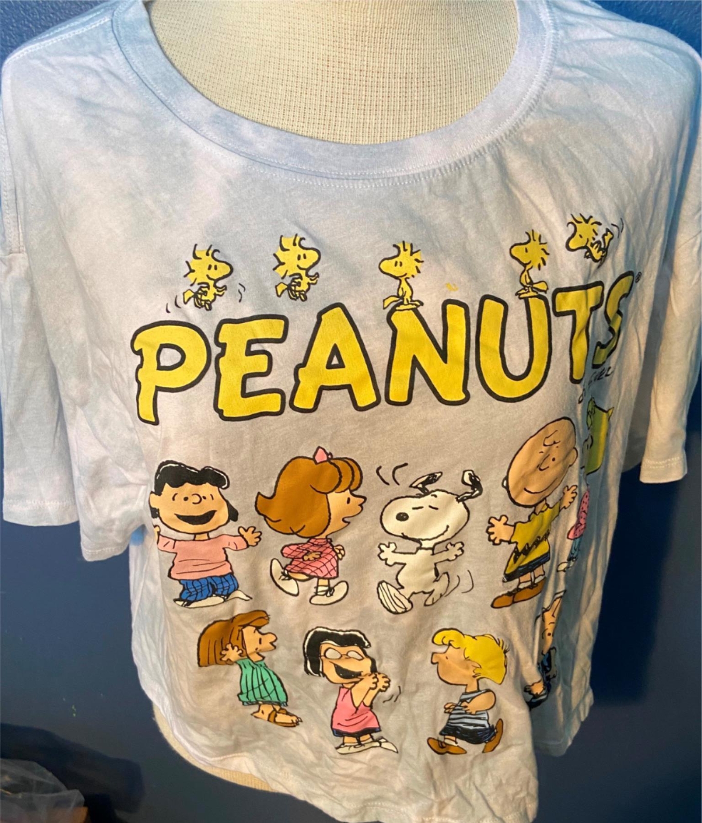 T-shirt Charlie Brown Lucy Snoopy Peanuts Woodstock Adult XXL Crop Top Tie-dyed