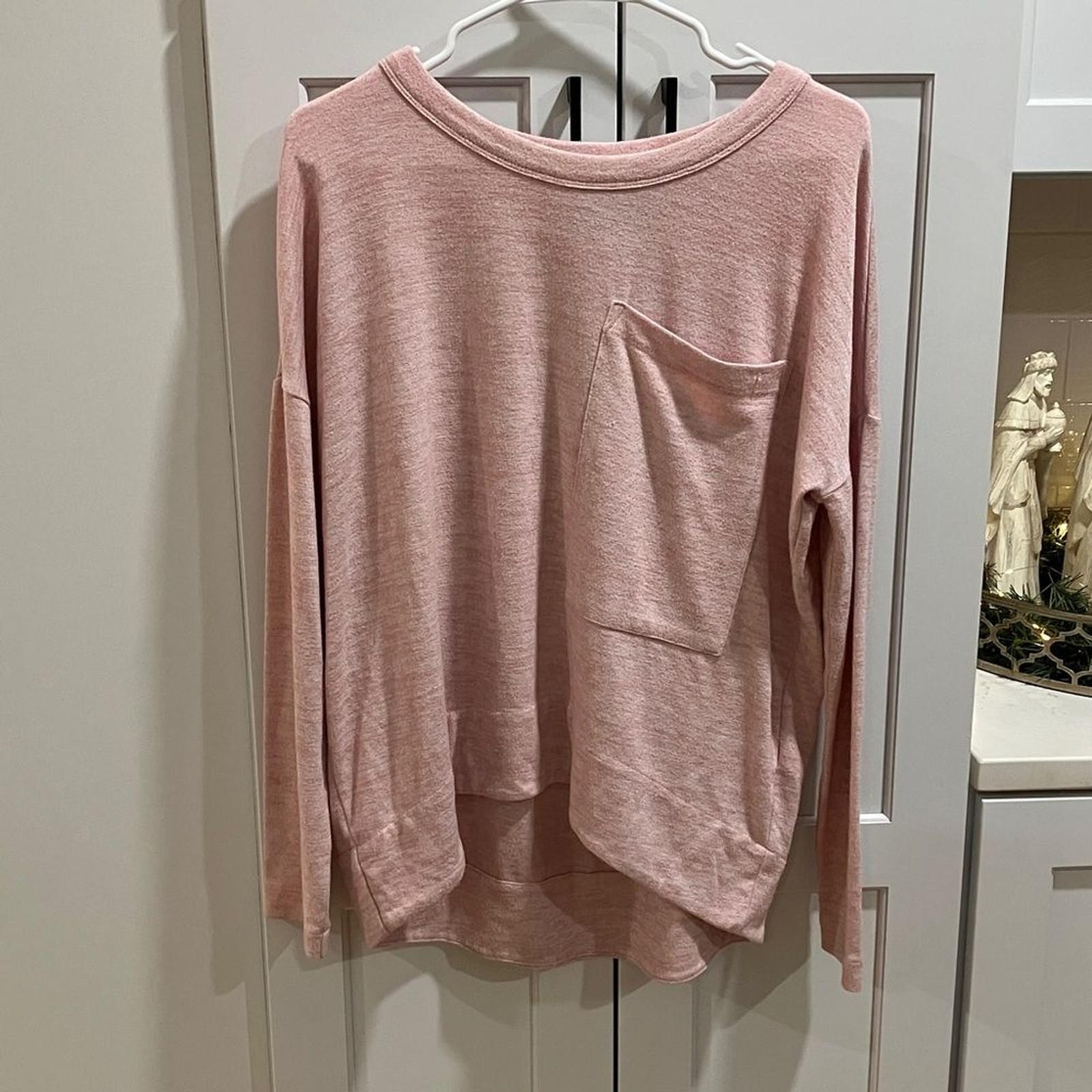 Rag & Bone / Jean Women’s Pink Pocket Crew Long Sleeve Tee Shirt Top