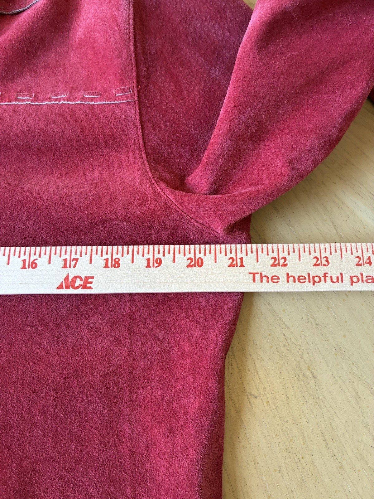 Vintage Red Genuine Suede Leather Shirt Jacket Women’s M Retro Western Boho 90s