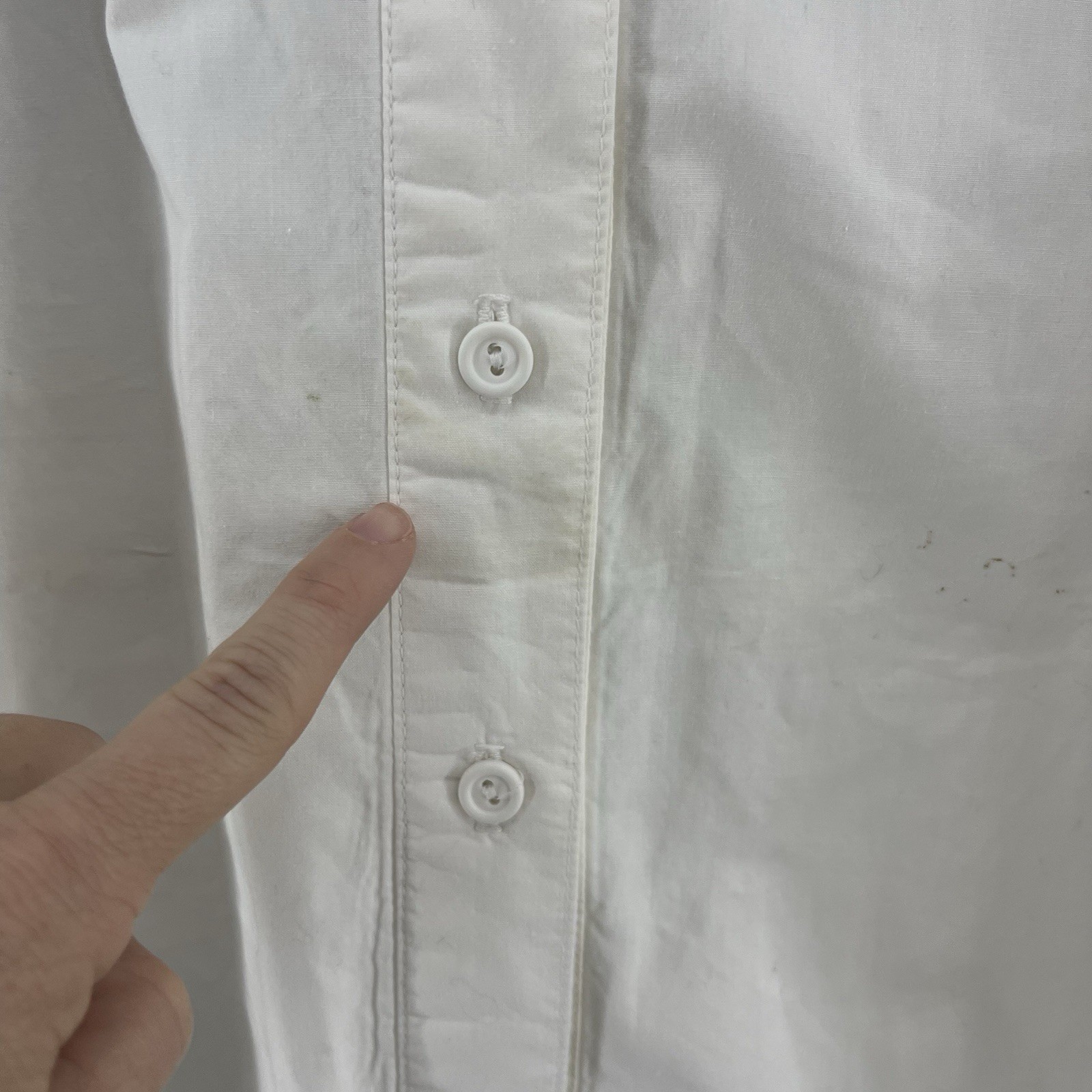 Vintage 90s Beaded Button Up Shirt Women’s L White Fringe Western Funky Boho