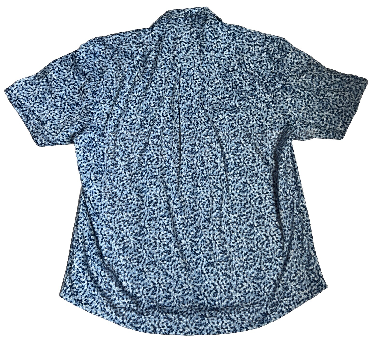 Johnnie-O Button Up Polo Shirt Womens Size Large Malibu Blue Floral