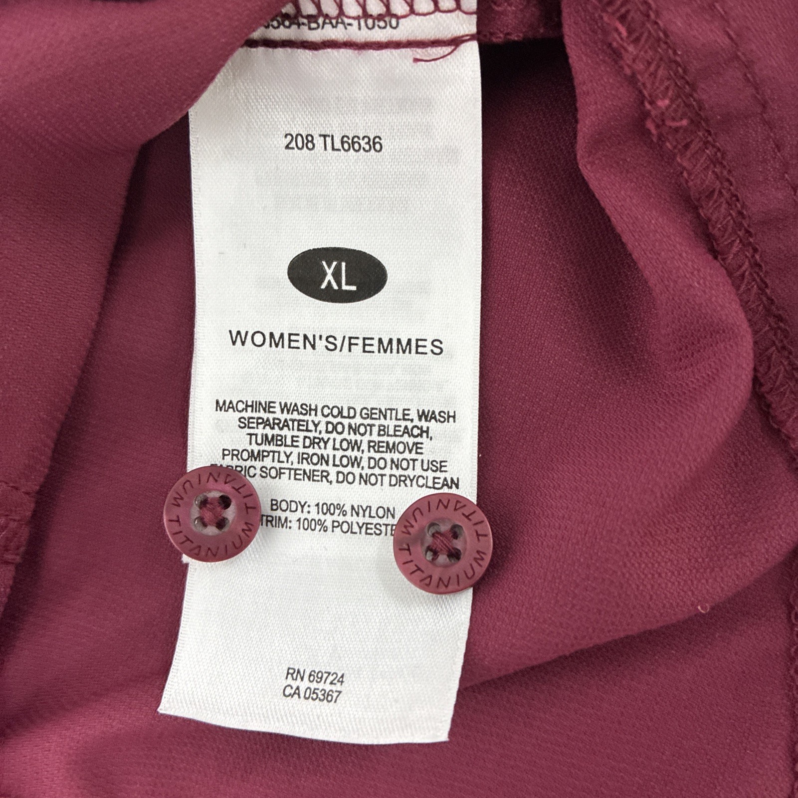 Columbia Titanium Women’s Button Up Shirt Maroon Long Sleeve Outdoor Hiking Vent