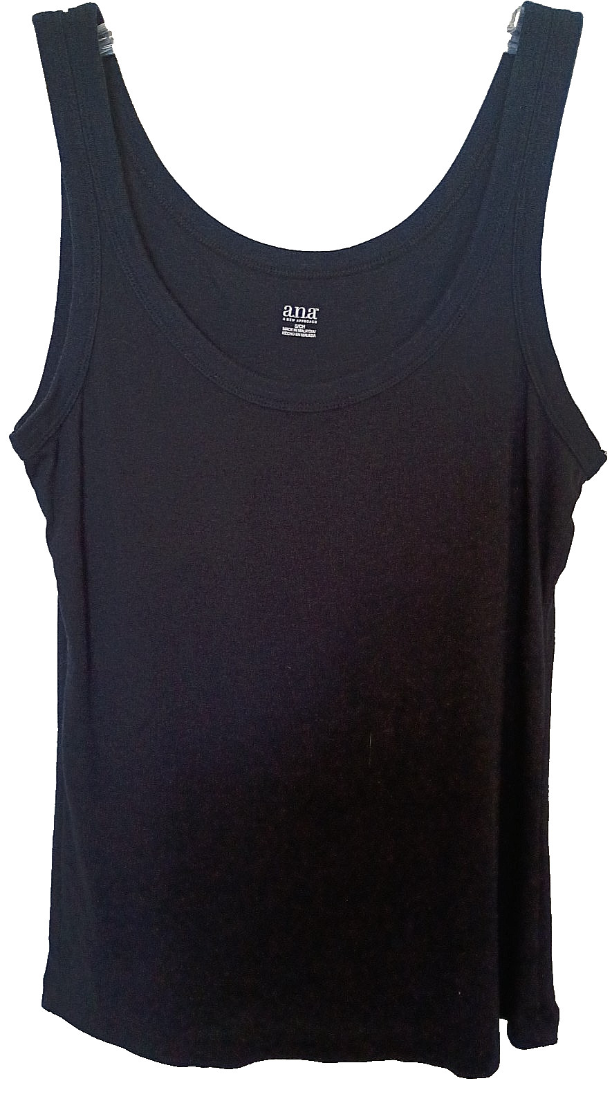 A New Approach 60% cotton, 40% modal solid black scoop neck tank top Size Small