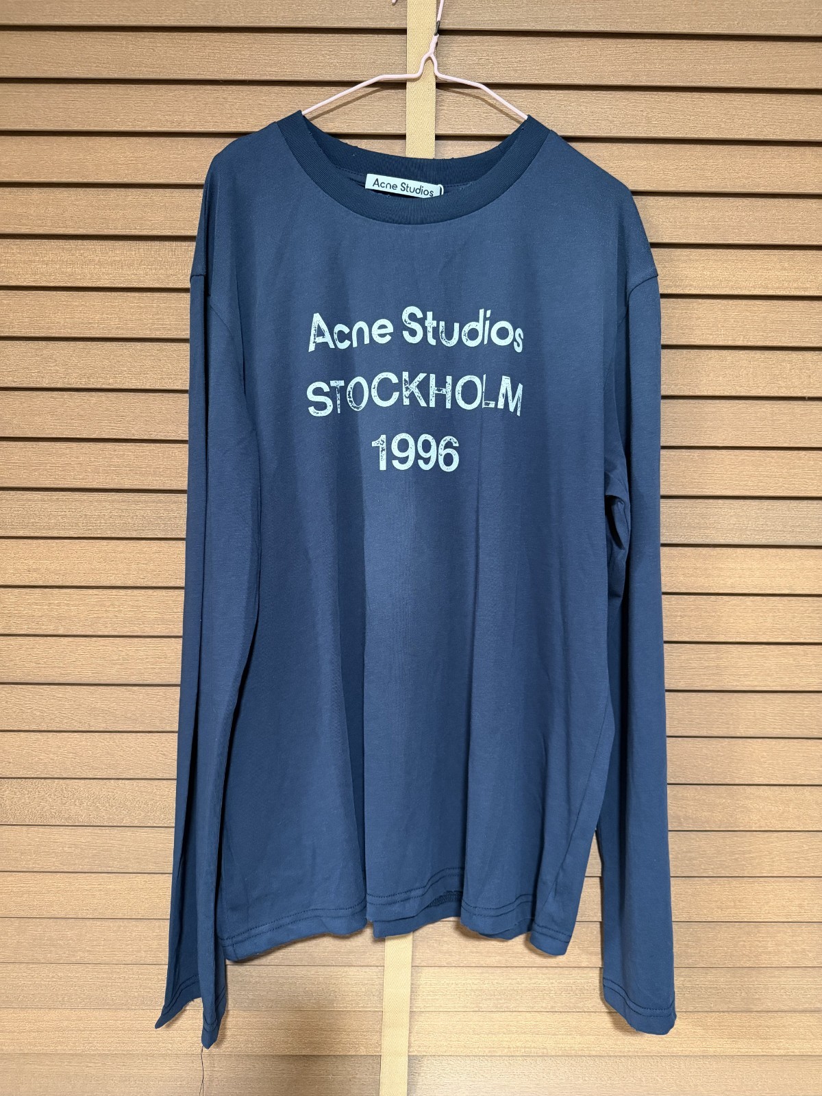 acne studios stockholm 1996 cotton top t shirt in navy blue size Small