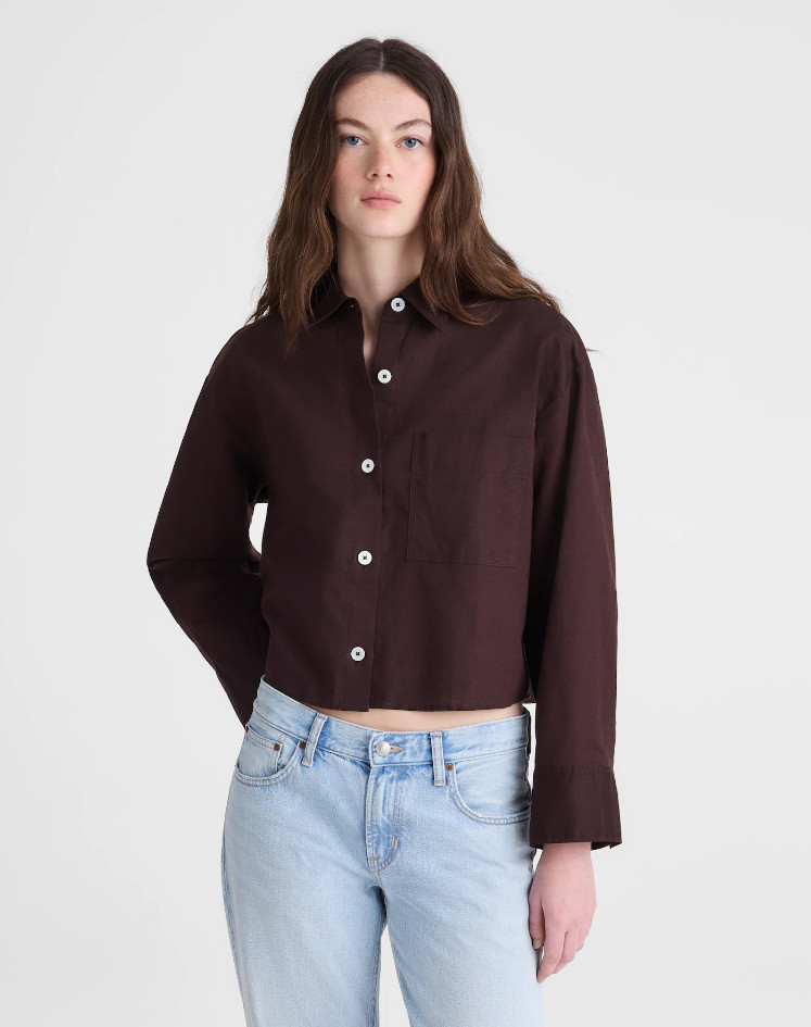 Madewell Straight-Hem Shirt in Linen-Cotton Blend – cocoa NEW
