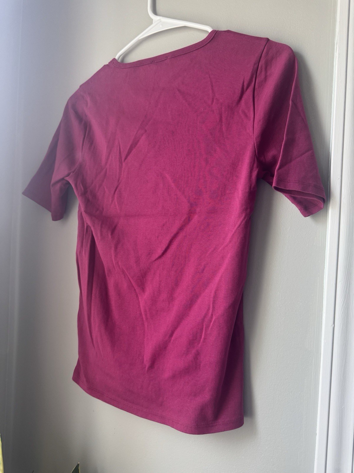 NWOT J. Crew elbow length sleeve crewneck magenta t shirt size small