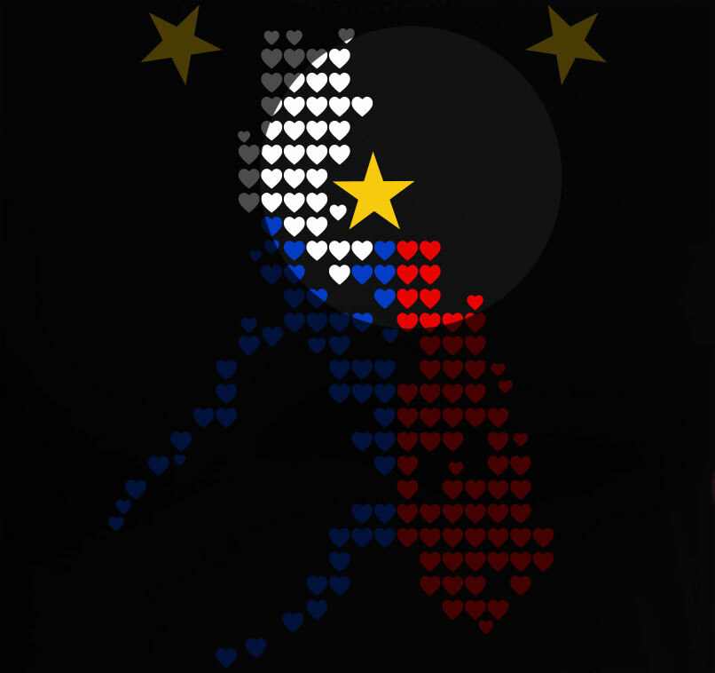 Philippines Filipino Pinoy Women Lady T-shirt w/ Heart Love Philippine Flag Map