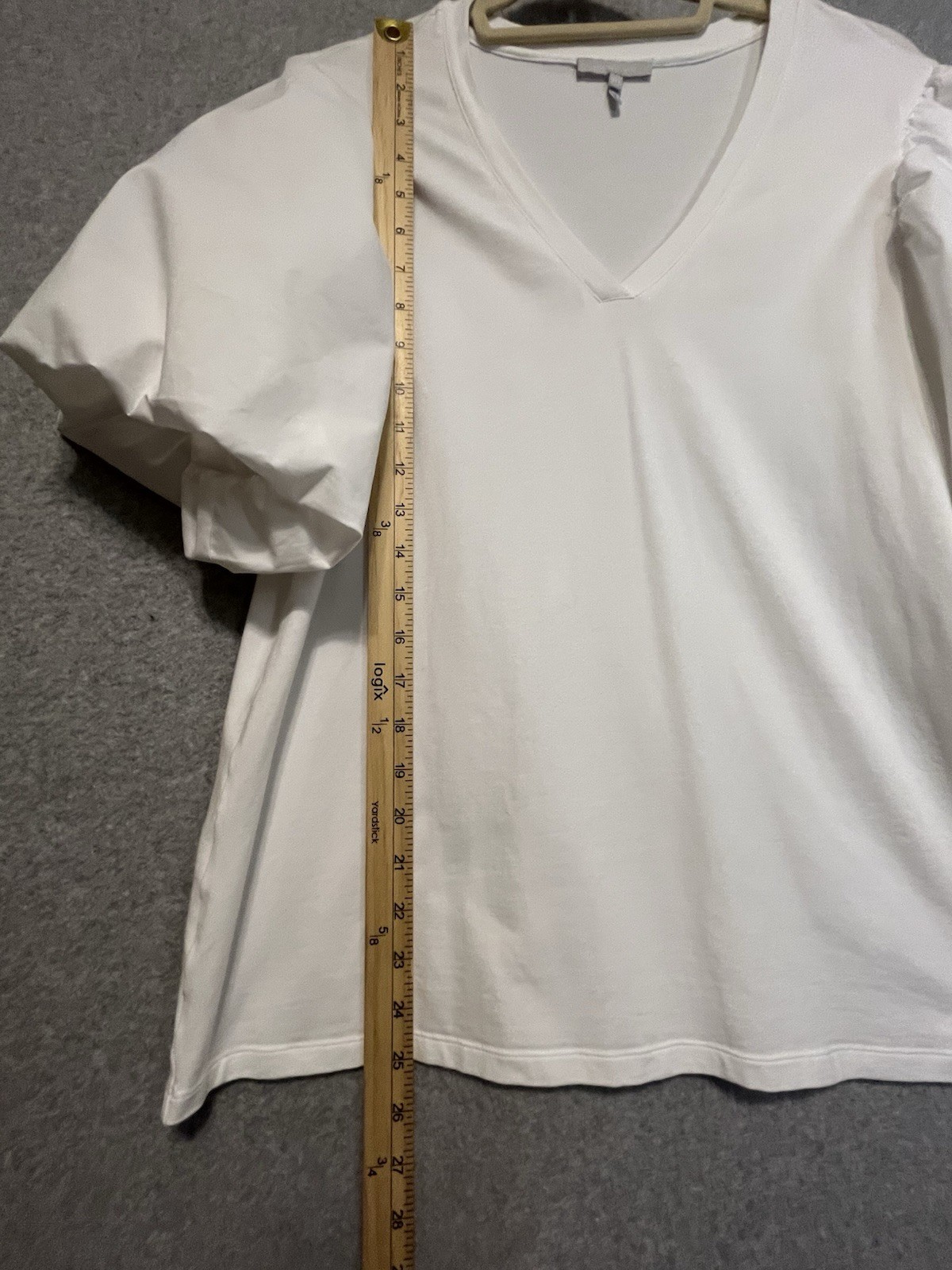 Hinson Wu Elbow Sleeve Kaitlyn White Bubble Puff Sleeve Top Shirt Sz M Popover