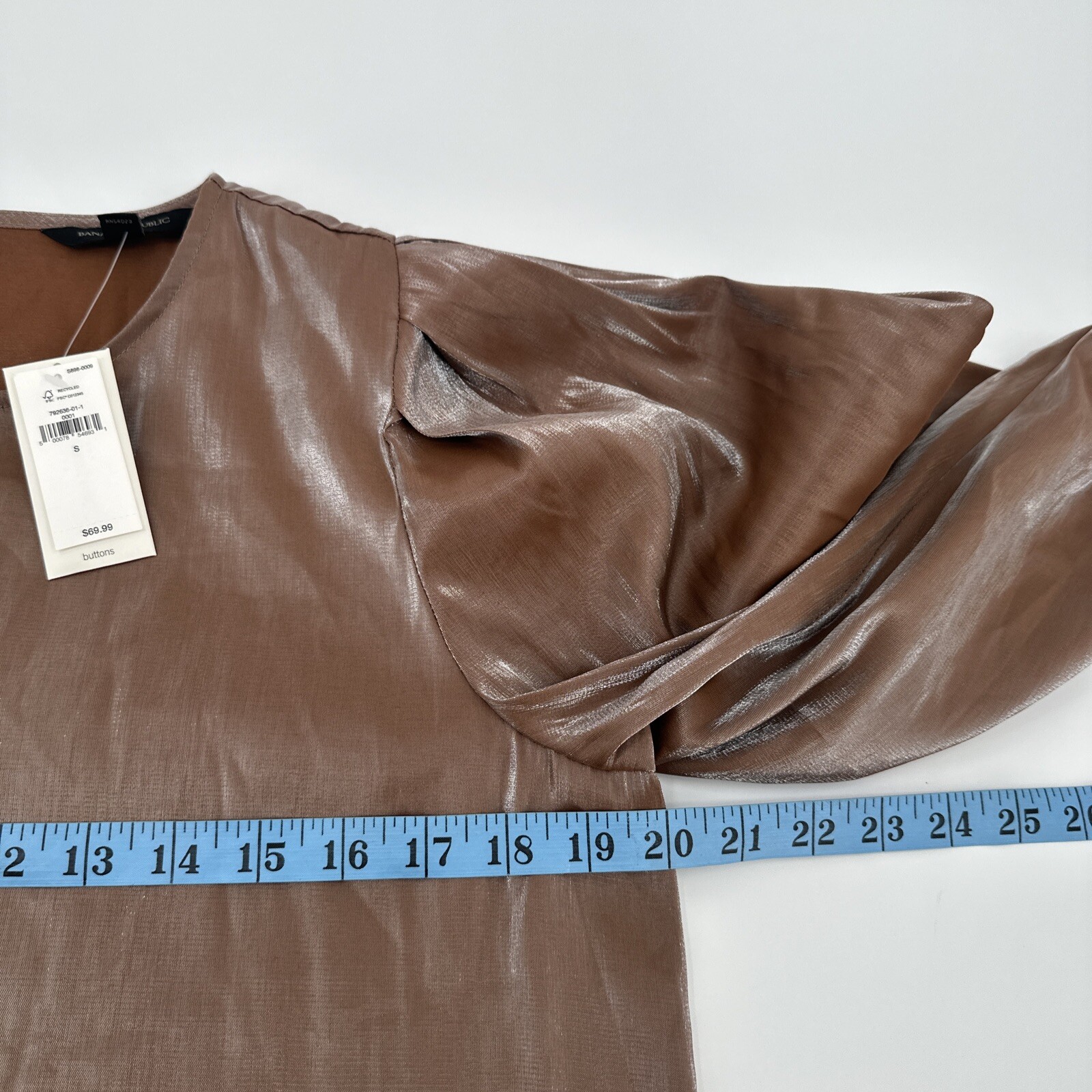 Banana Republic Blouse Women’s Small Brown Long Sleeve Flowy Rayon Viscose