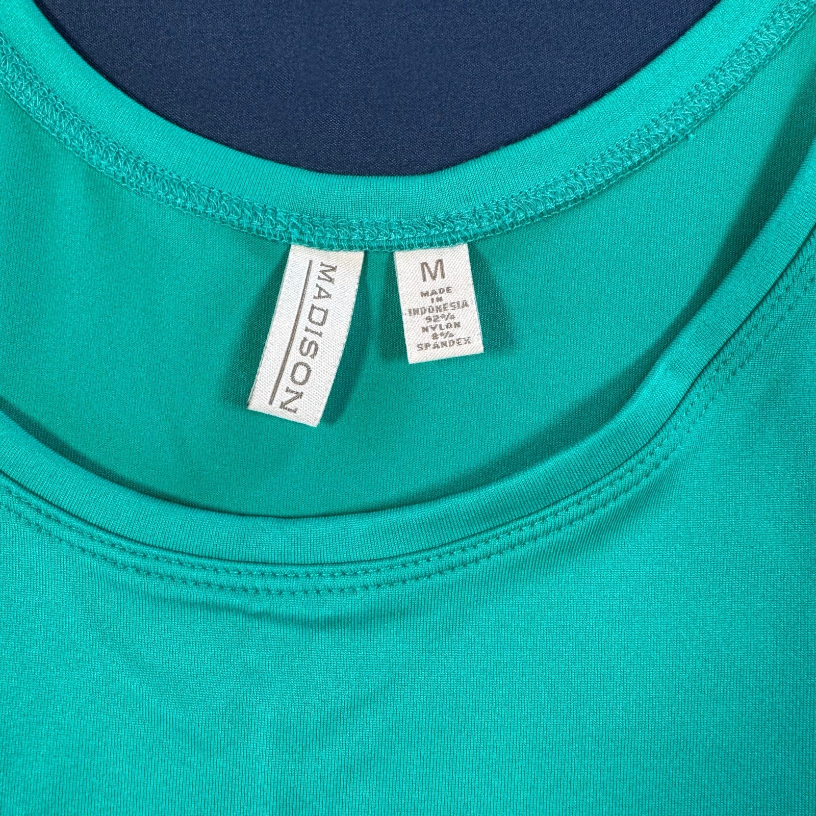 Madison Teal Silky Stretch Basic Tank Top Womens Medium