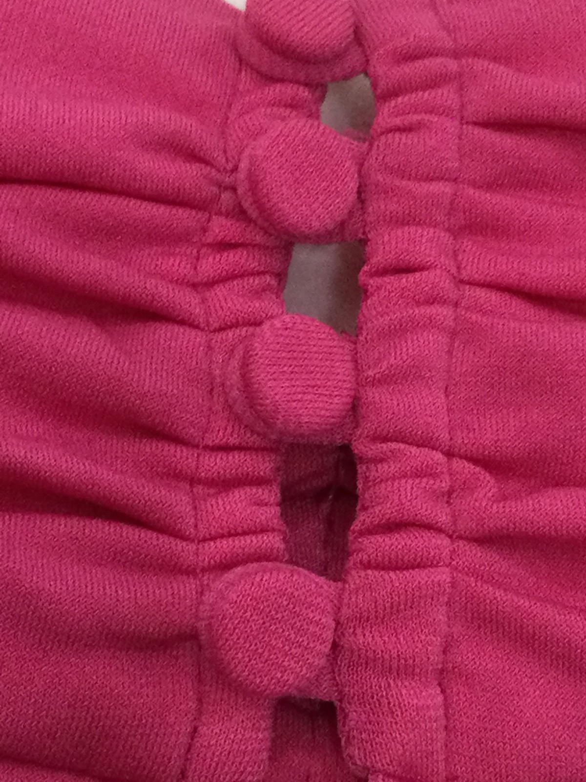 Bisou Bisou Pink Ruched Mock Neck Top Chain Detail Open Back Y2K Glam Size M