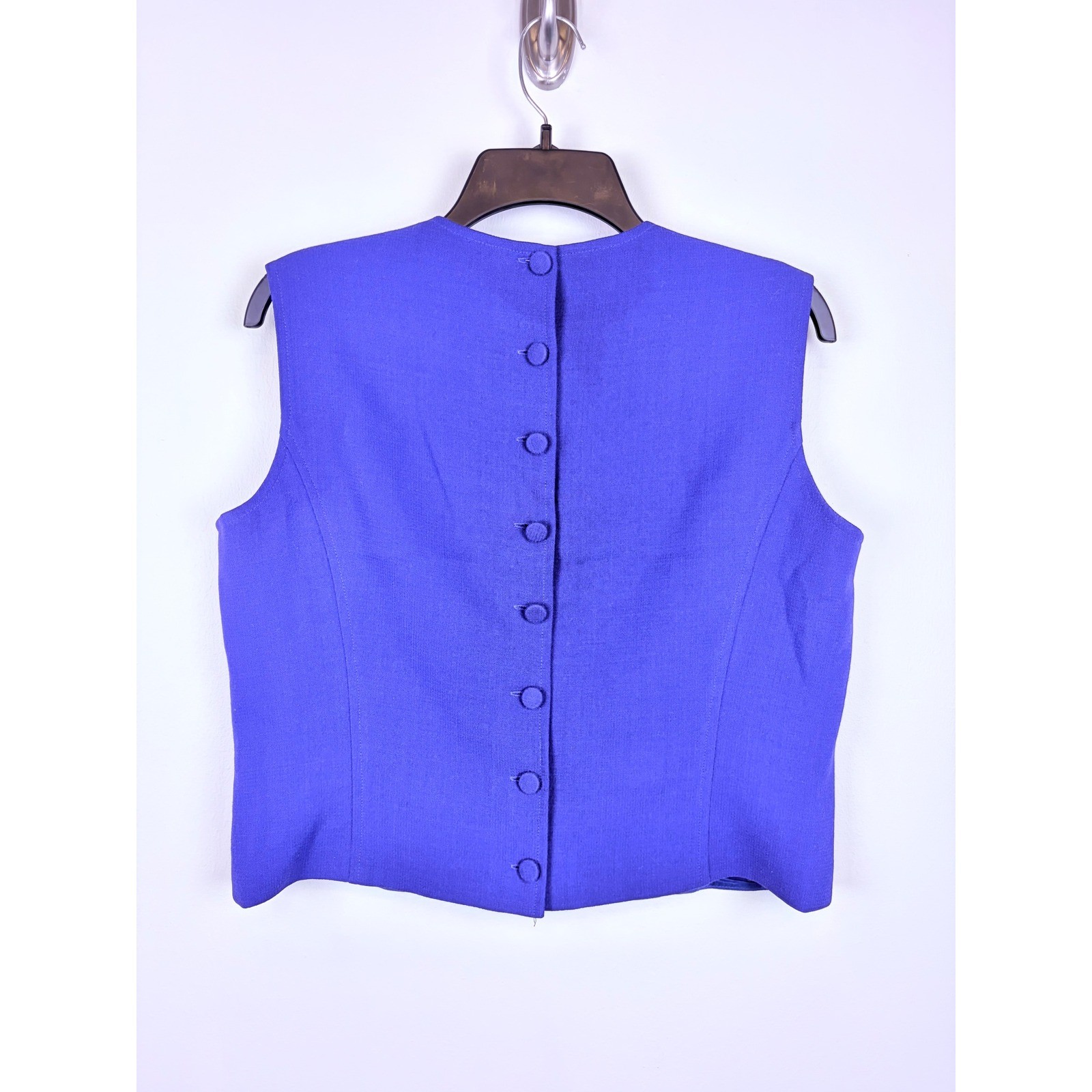 Vintage Doncaster Wool Vest Top 12 Purple Button Back Lined Old Money Preppy