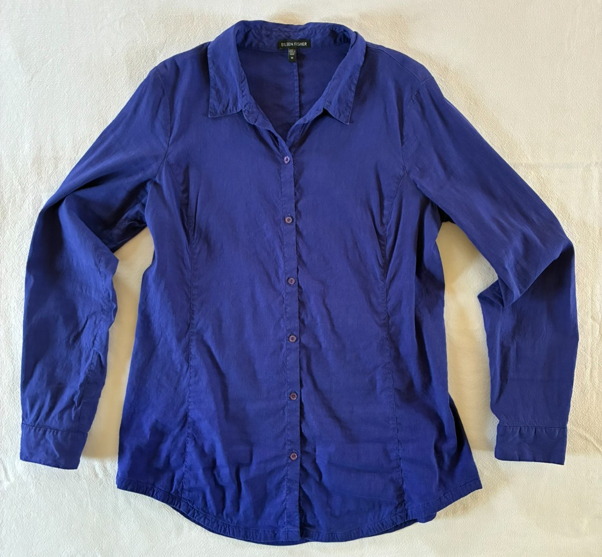 EILEEN FISHER Linen Blend Stretch Tunic Blouse Women’s Medium