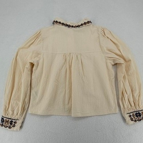 Cider Embroidered Collar Blouse Large Cottagecore