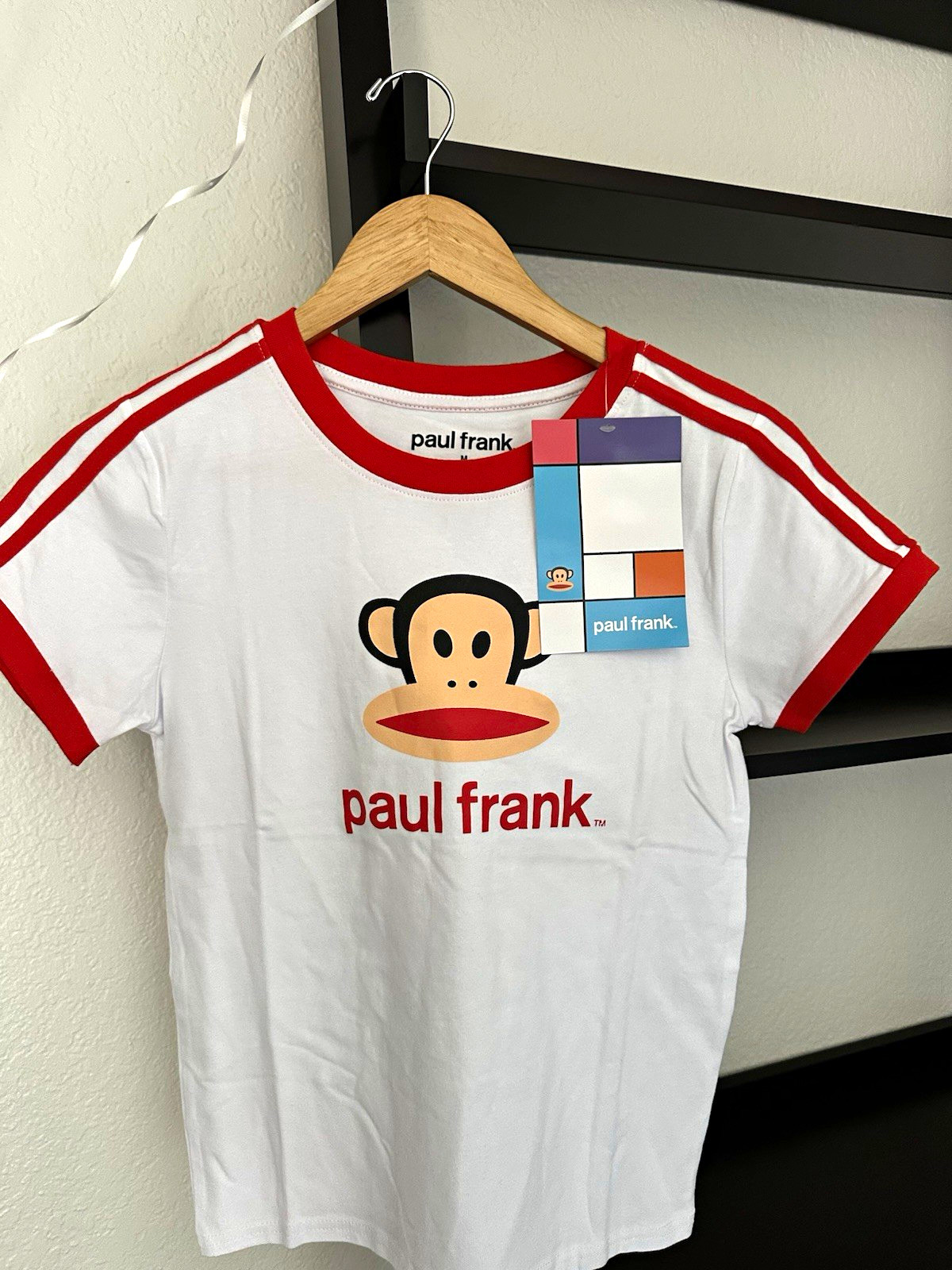 Paul Frank Unisex White/Red Julius Graphic T-Shirt Short Sleeve M