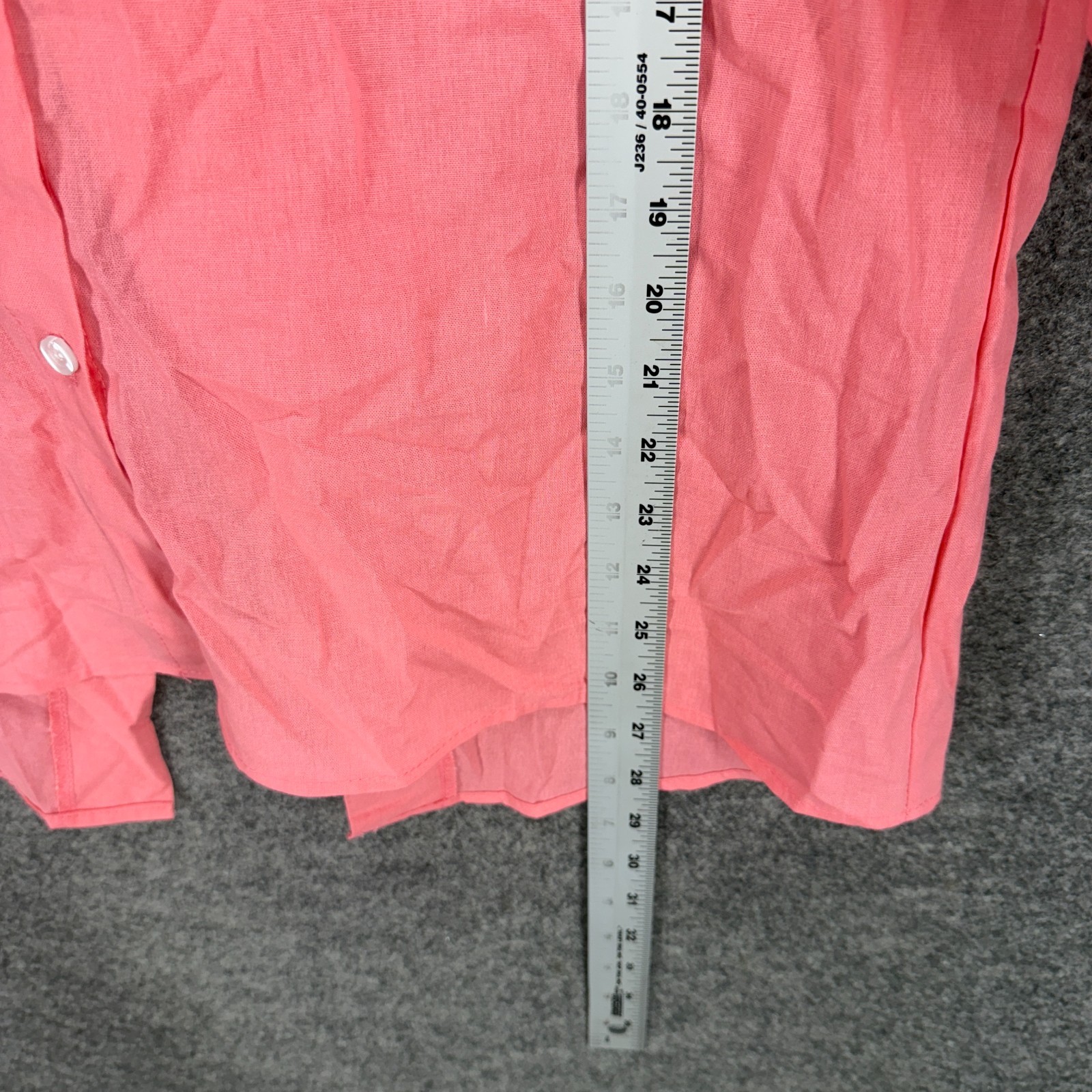 Unbranded Shirt Women L Pink Button Up Collared 3/4 Sleeve Collared Cotton Top
