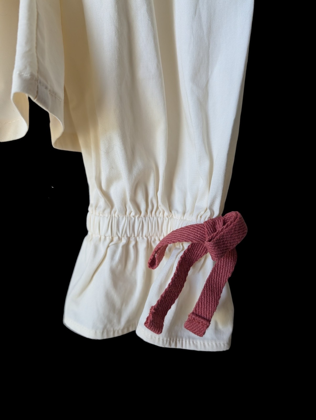 Spartina 449 Joni Tie Front Blouse Buttercream Ivory Size Medium Long Sleeve