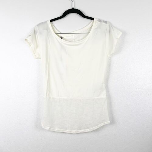 Gymshark Womens Whitney Longline Lightweight Tee Shirt White Sz XS NWT