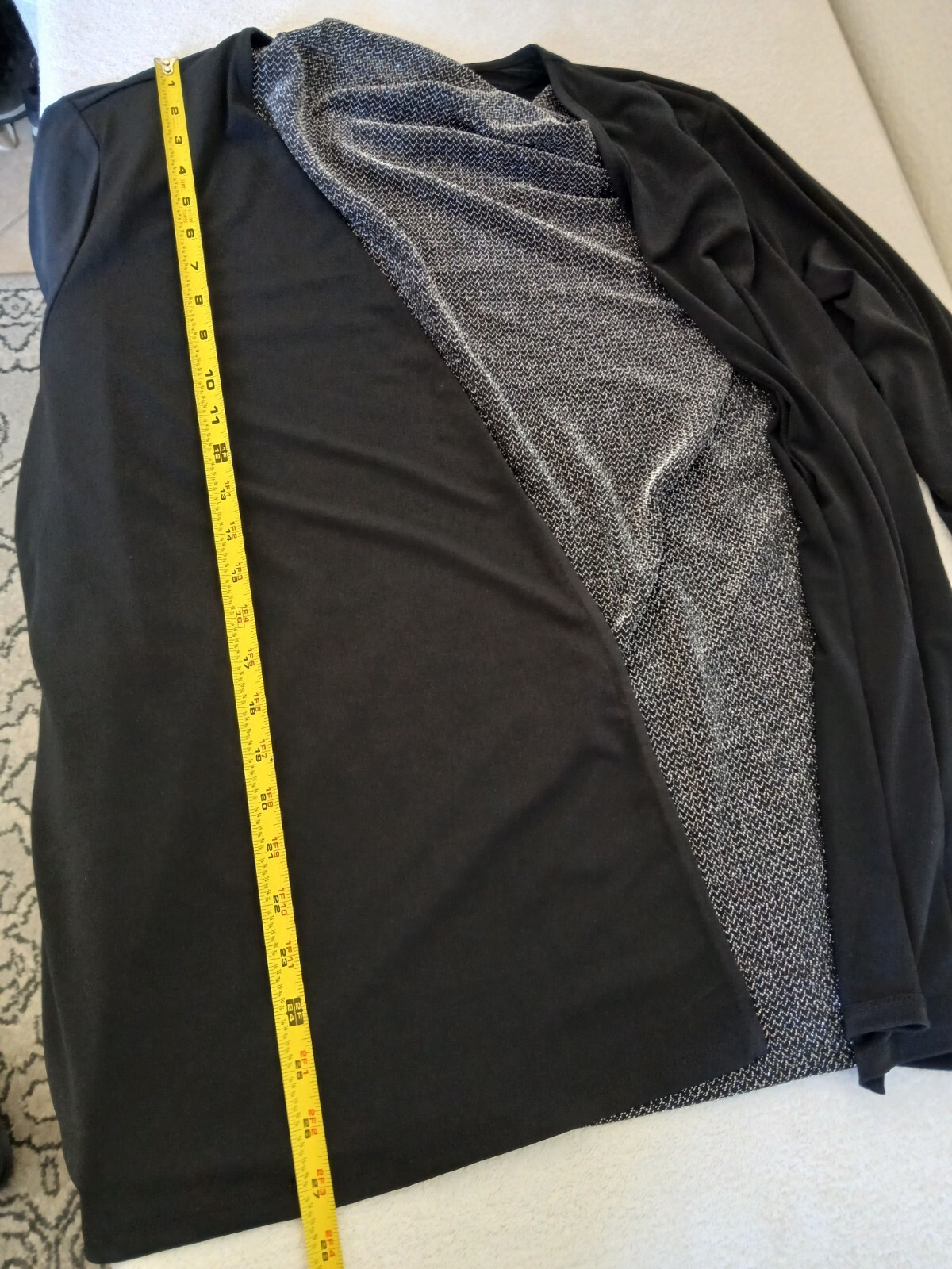 Jaclyn Smith XXL Dressy 1 Piece Cardigan Top Black Sparkle wedding Cocktail