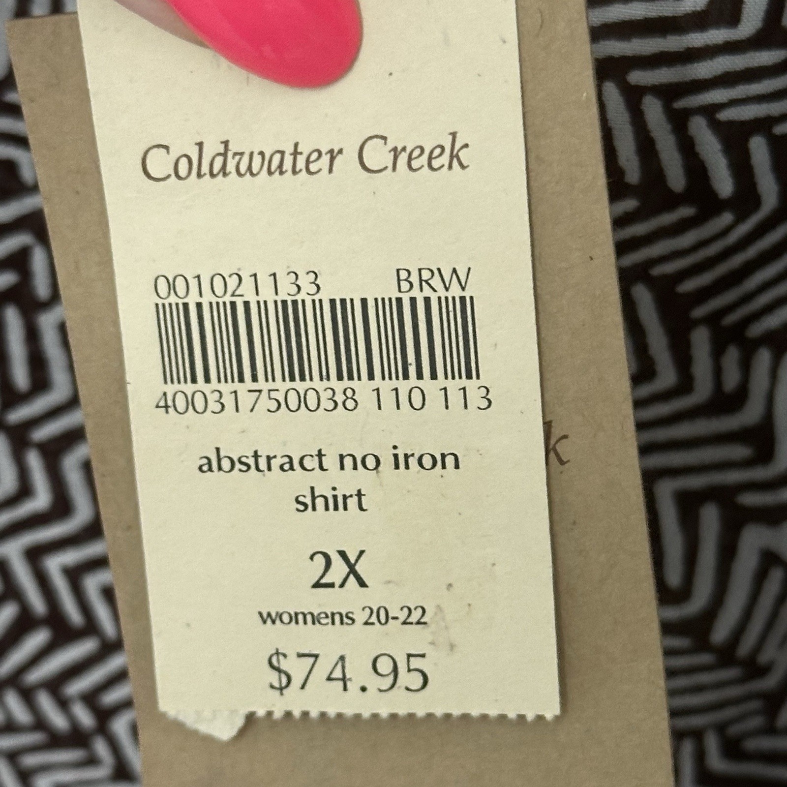 Coldwater Creek Blouse Womens Plus Size 2X Button Up Shirt Short Sleeve Cotton