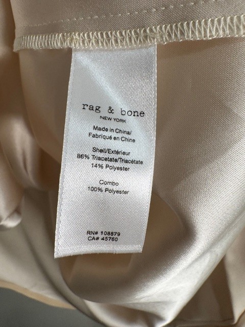 Rag & Bone ‘Phillipa’ Satin Drape Front Blouse SZ: Large NWOT – Classic Design