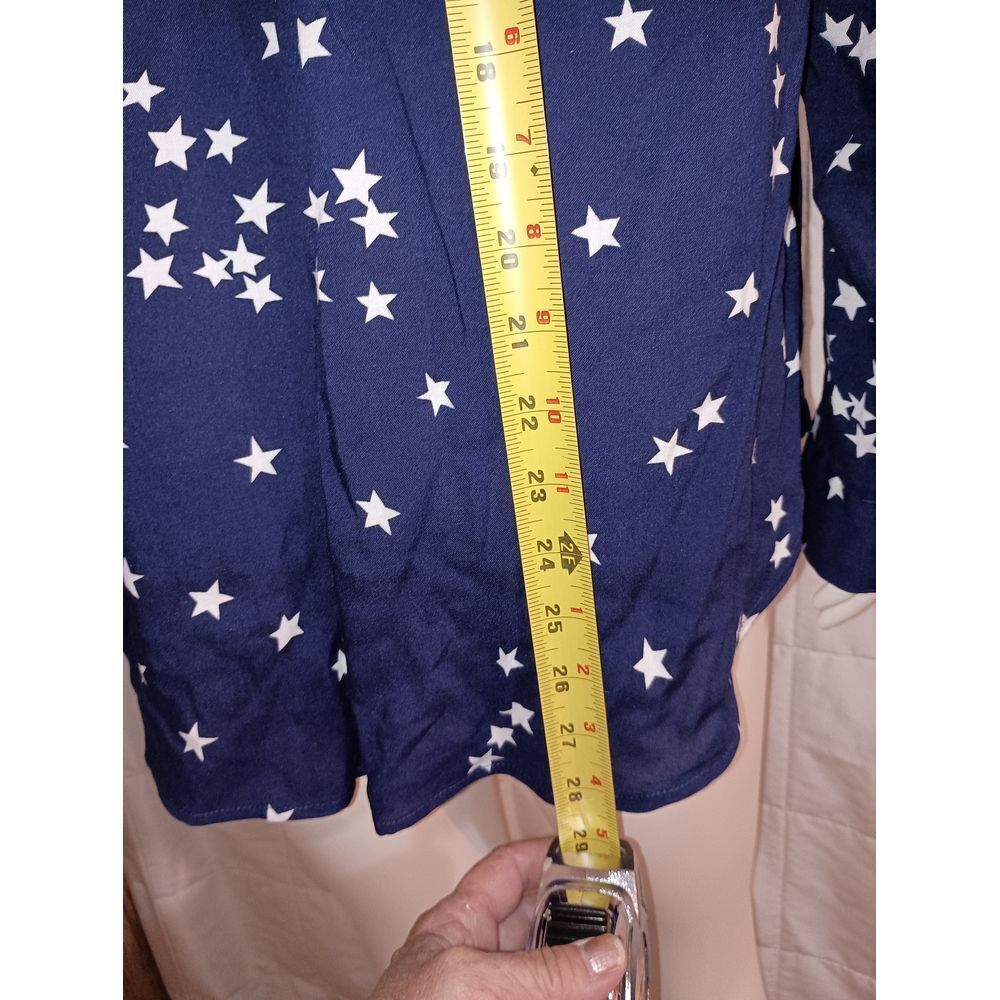 Grand and Greene Women’s Patriotic Stars Sz M Button Down Blouse 4th of July