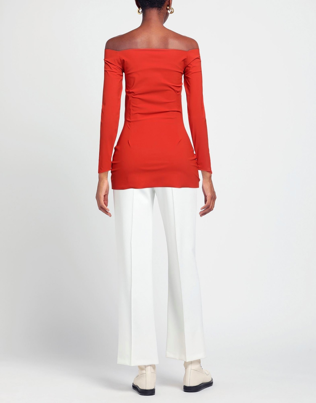 NWT Chiara Boni Serafina Top 4US/40IT Copper Orange Off Shoulder MSRP $290