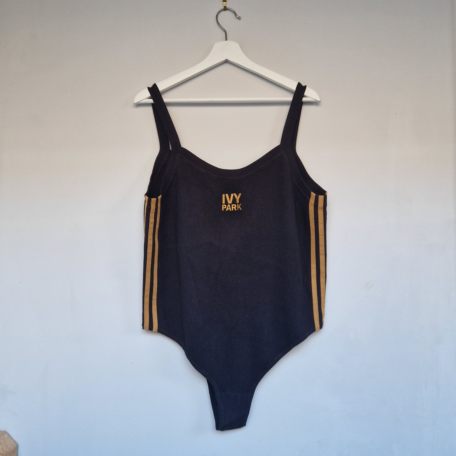 Adidas Ivy Park Beyoncé Ribbed Bodysuit Black Gold Logo B NWT Plus Size