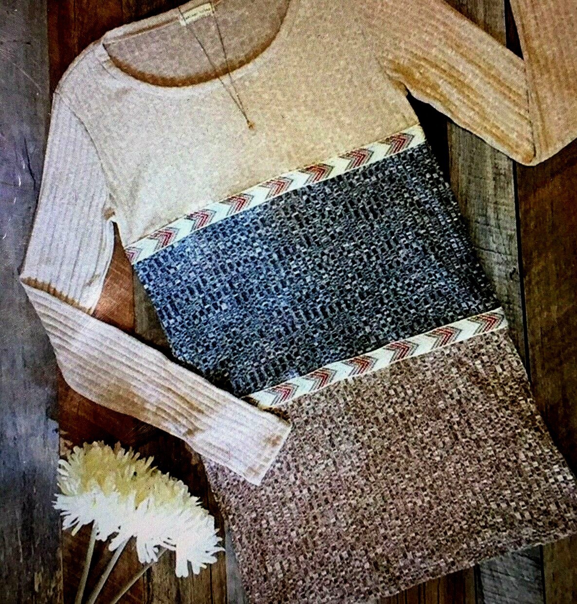 Flamingo Urban Tunic Top Southwest Pattern Brown Gray Sz Medium Long Sleeve New