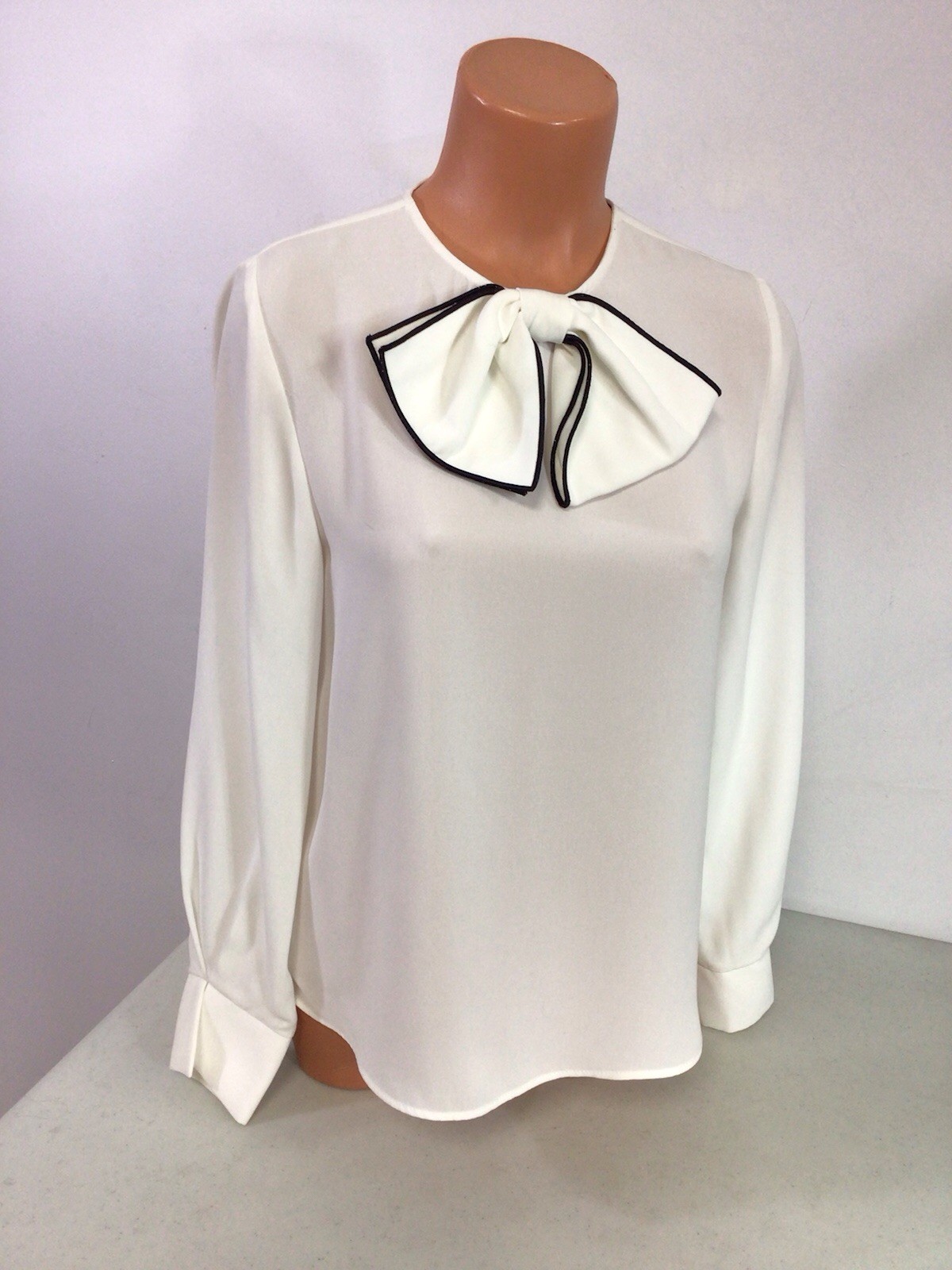 Zara Bow Tie Blouse Shirt Womens XS