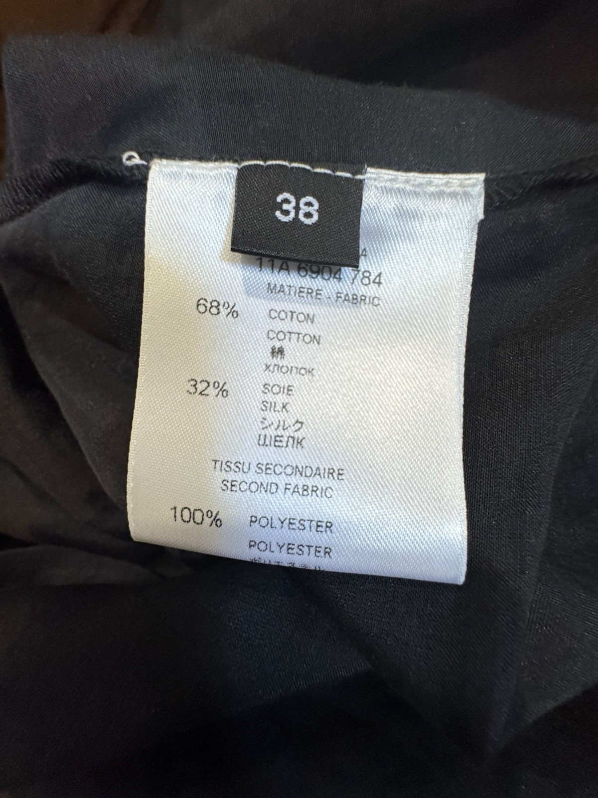 Givenchy black sheer cotton & silk long sleeve blouse size 38