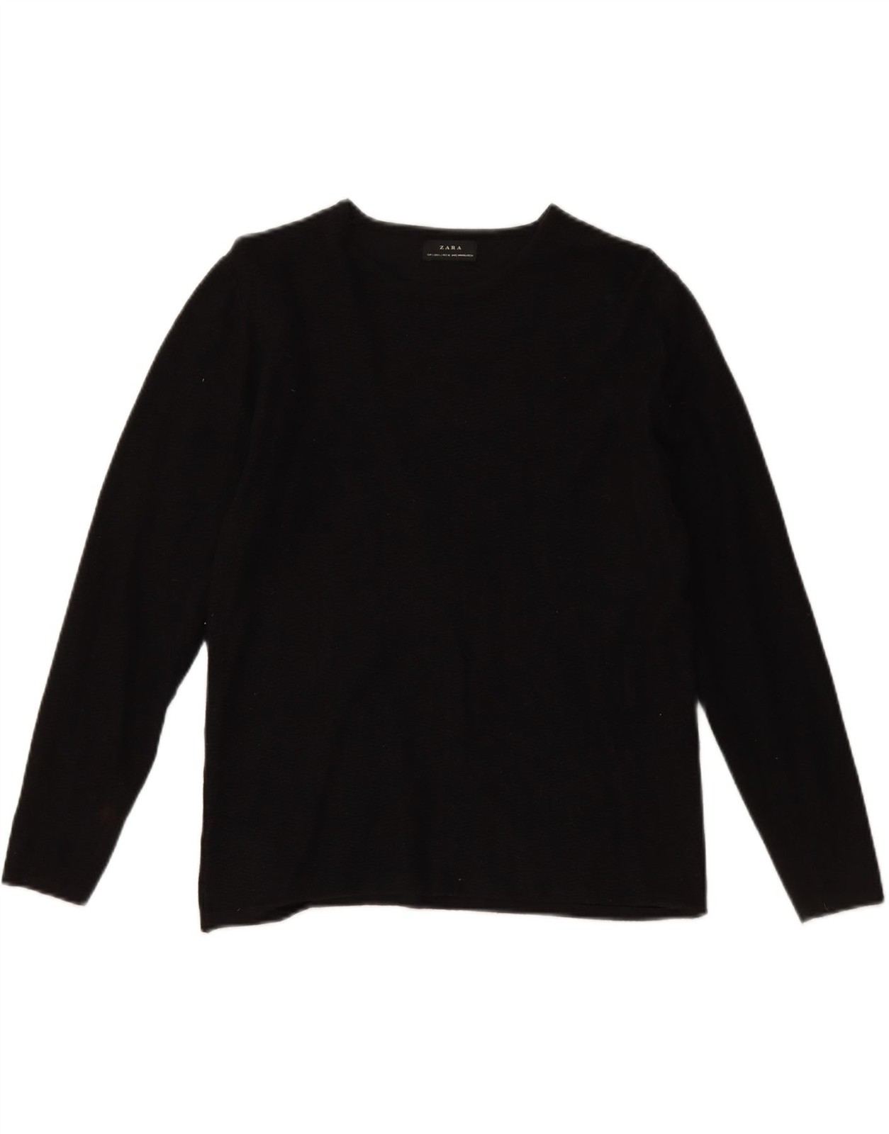 ZARA Womens Top Long Sleeve UK 14 Large Black CM09
