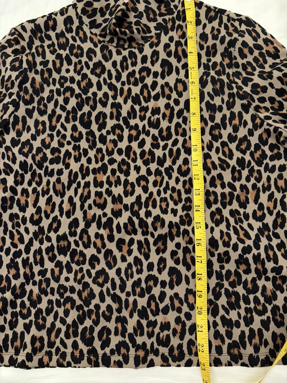 SPANX Leopard cheetah Ponte Turtleneck Size XL long sleeve Jacquard Top NWT