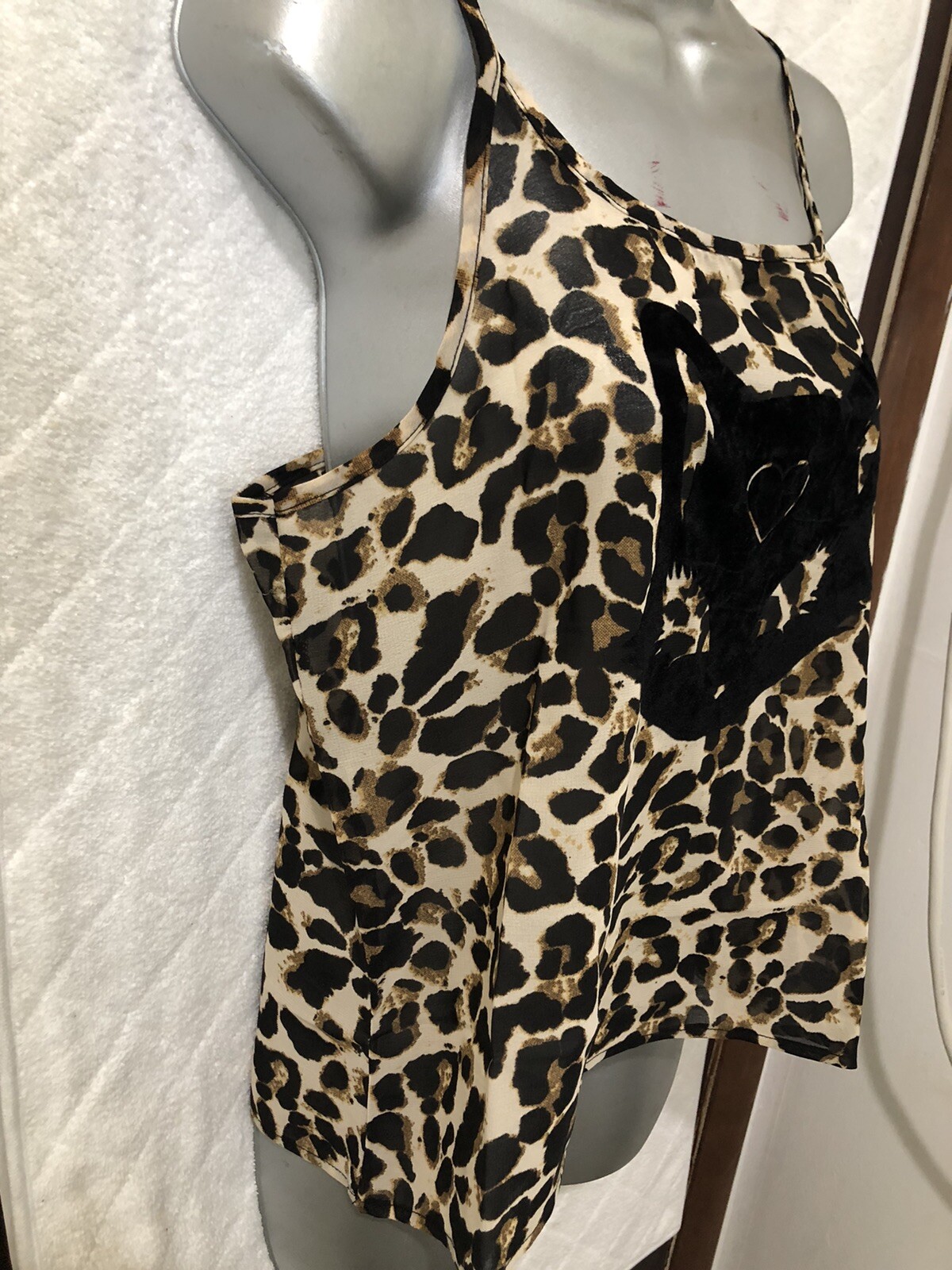 Sugar & Babe Ladies Slip Top LARGE Tokyo Leopard Velvet Cat None Available HOT!
