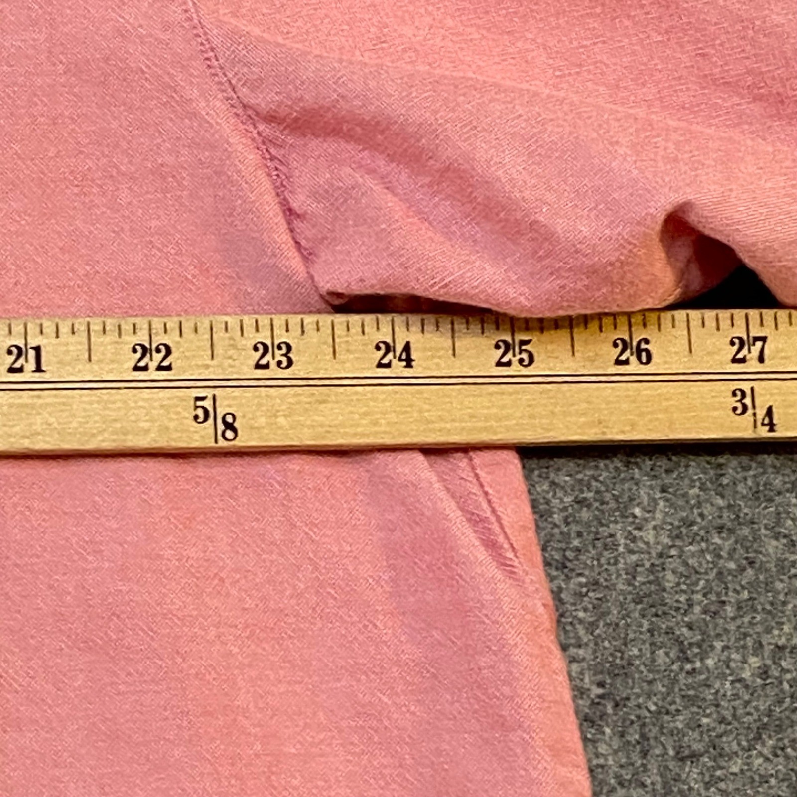 Old Navy Boyfriend Shirt Women L Coral Pink Cotton Oxford Button Down Chambray