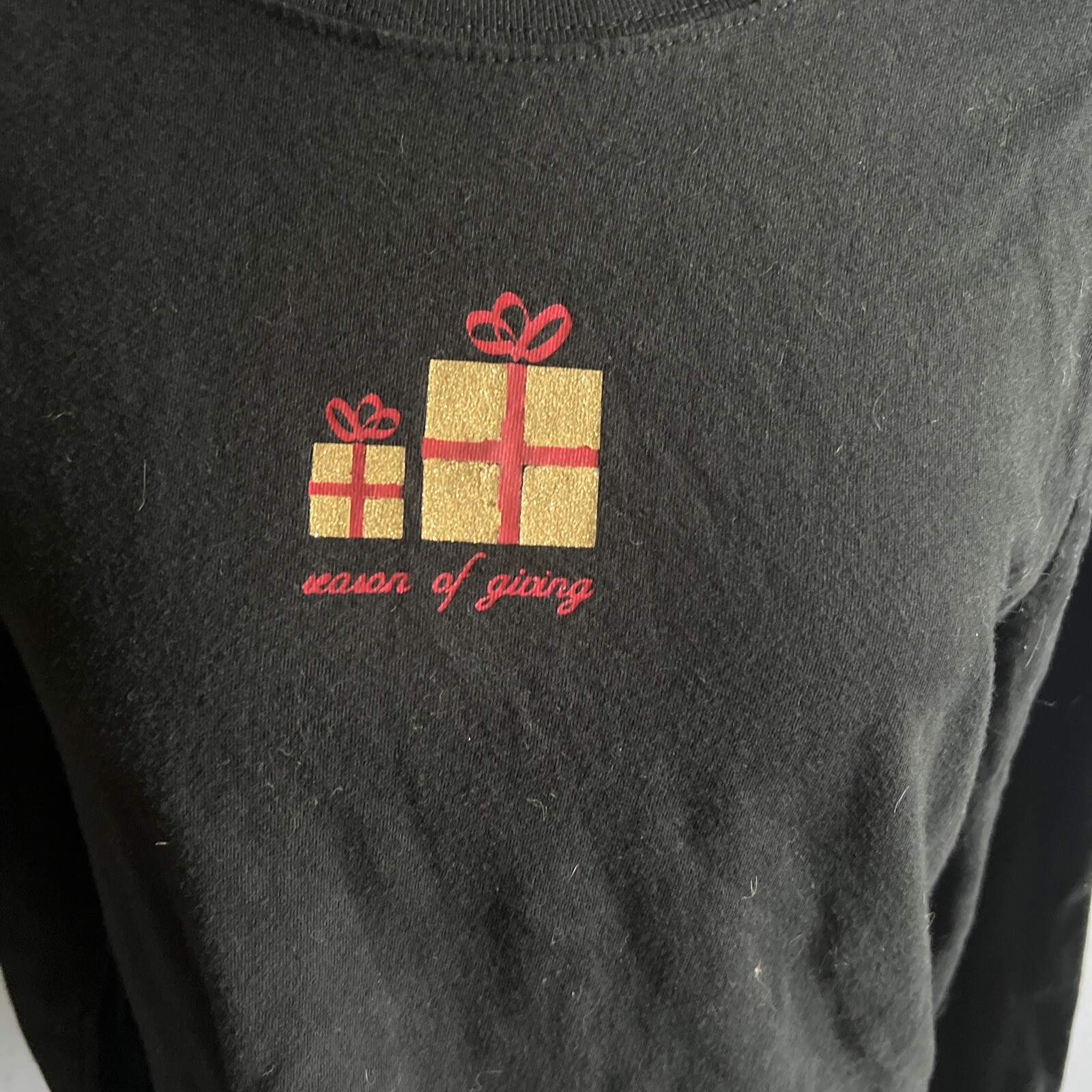 Target Wondershop Black “Season Of Giving” Long Sleeve Holiday T-Shirt Size XL