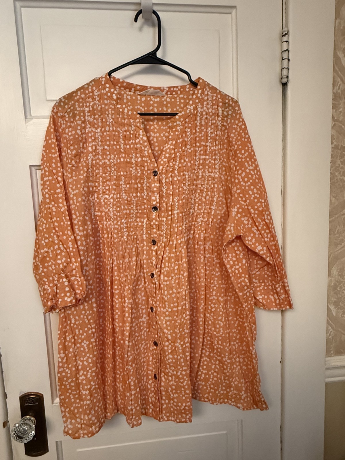 Marketplace Handiwork of India Orange Cotton Tunic 2W