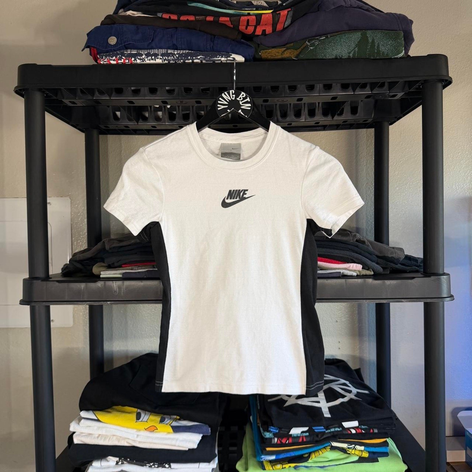 Vintage Nike Womens Tee Shirt Size S Black White Y2K Style