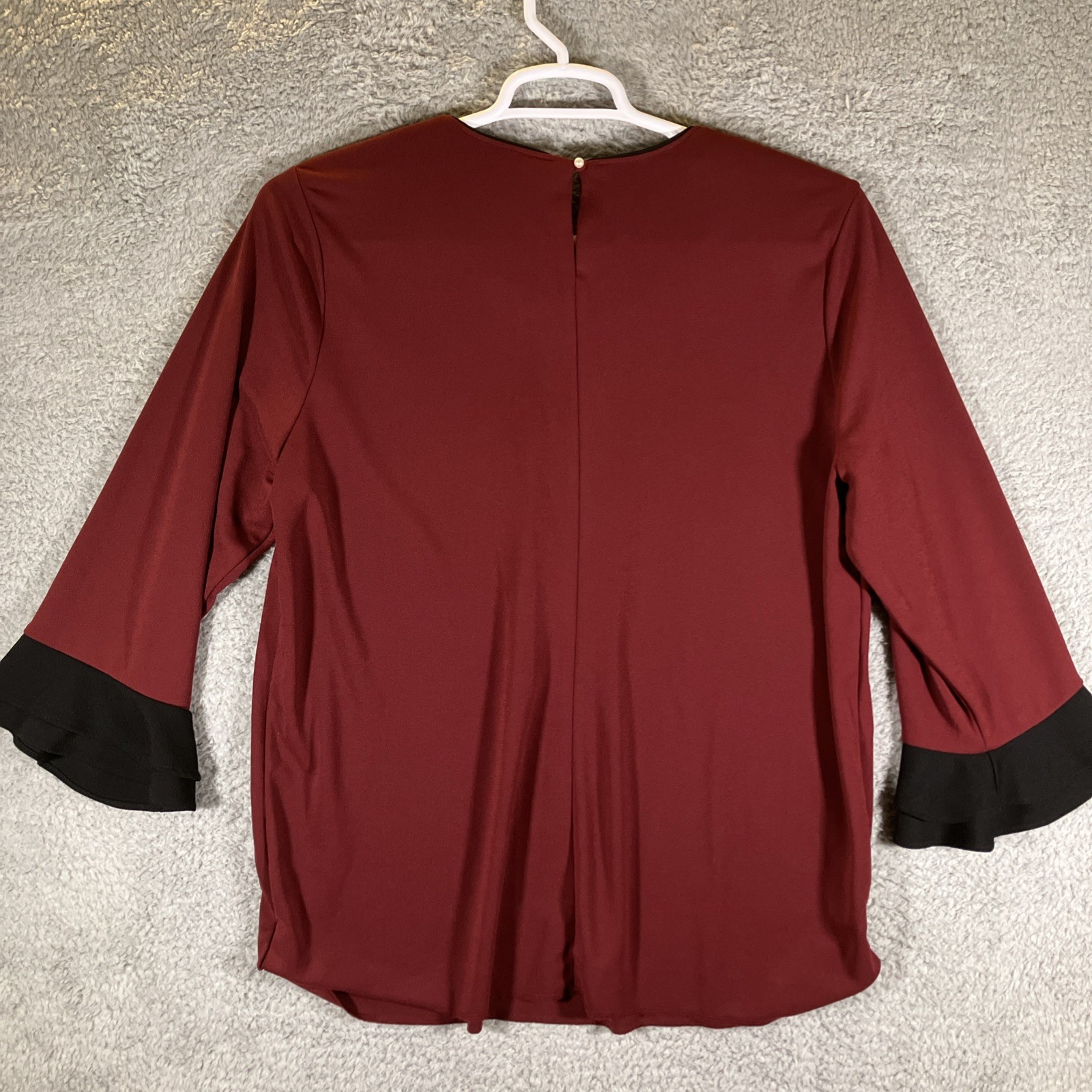 Karl Lagerfeld Burgundy Blouse Womens XL Designer Chic Quiet Luxury Old Money